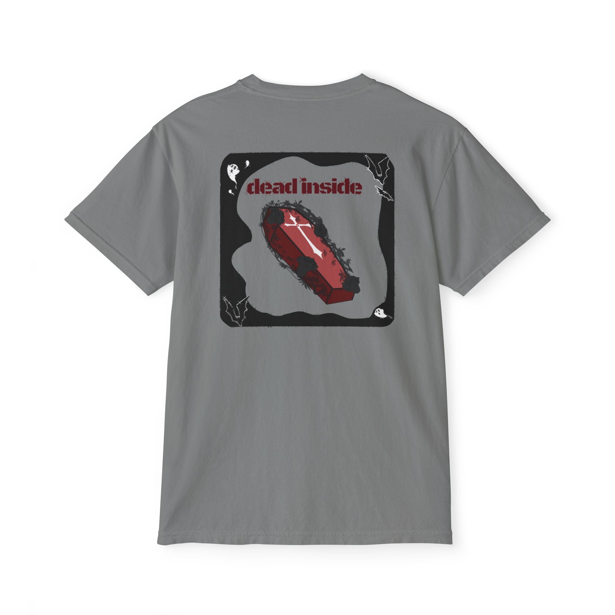 Dead Inside Coffin Pocket Tee | Gothic Emo Alt Graphic T-Shirt
