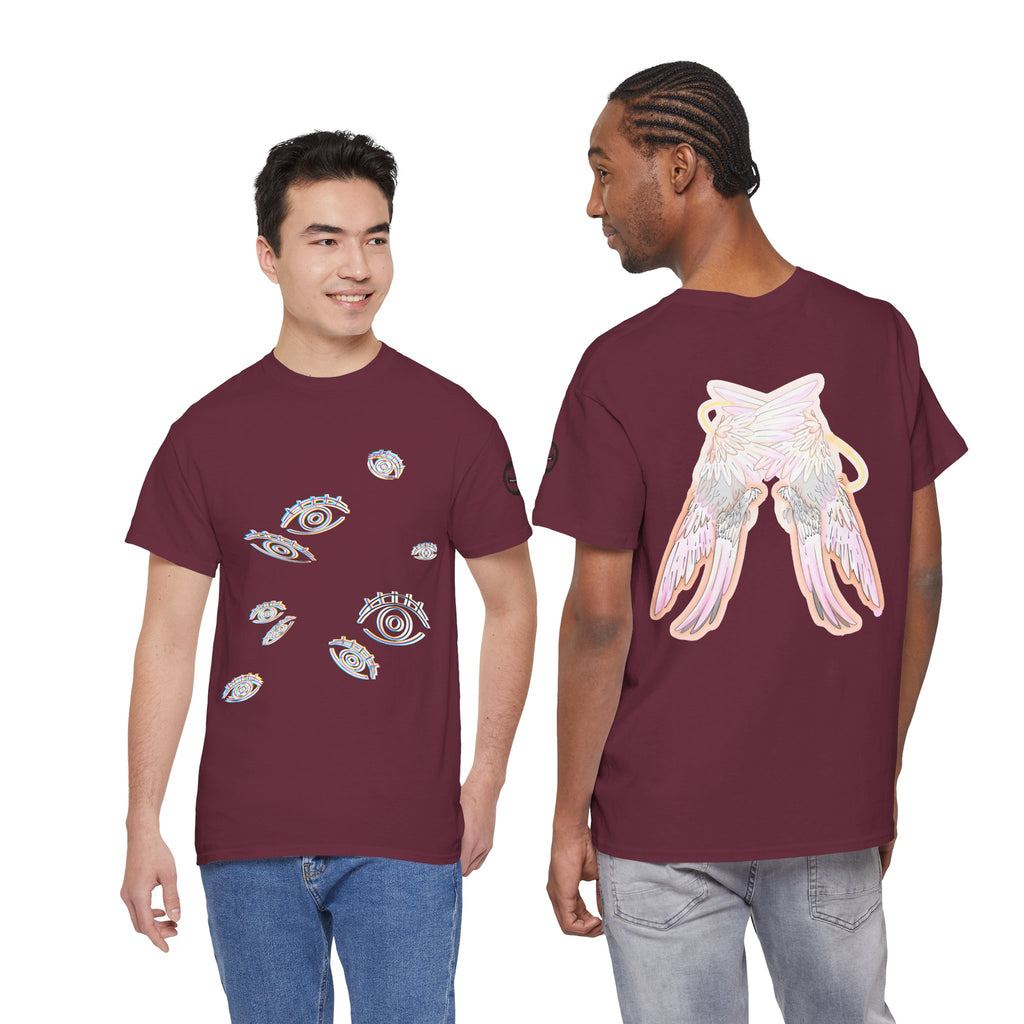 Angel Wings & Eyes Graphic Tee — Spiritual Aesthetic Streetwear