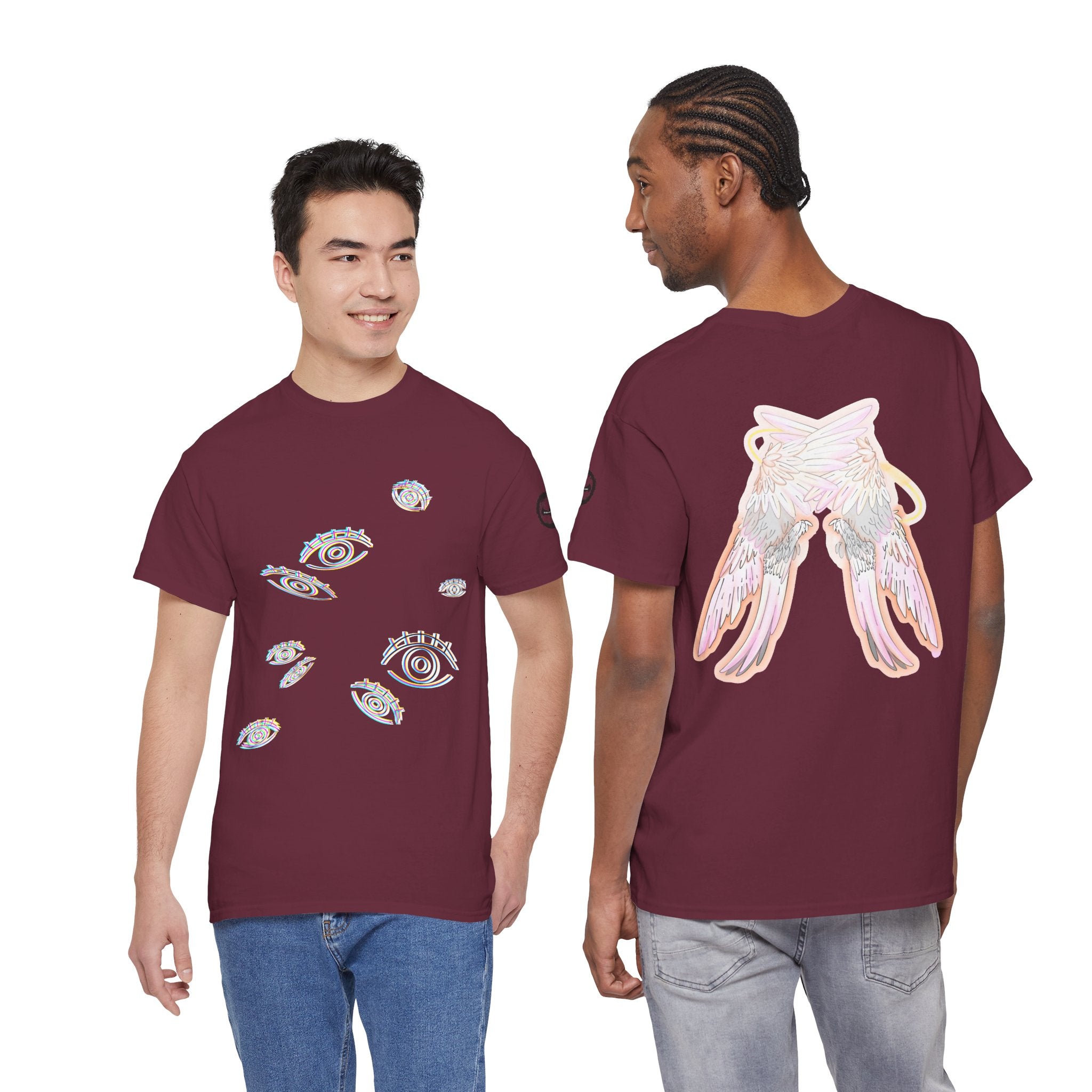 Angel Wings & Eyes Graphic Tee — Spiritual Aesthetic Streetwear