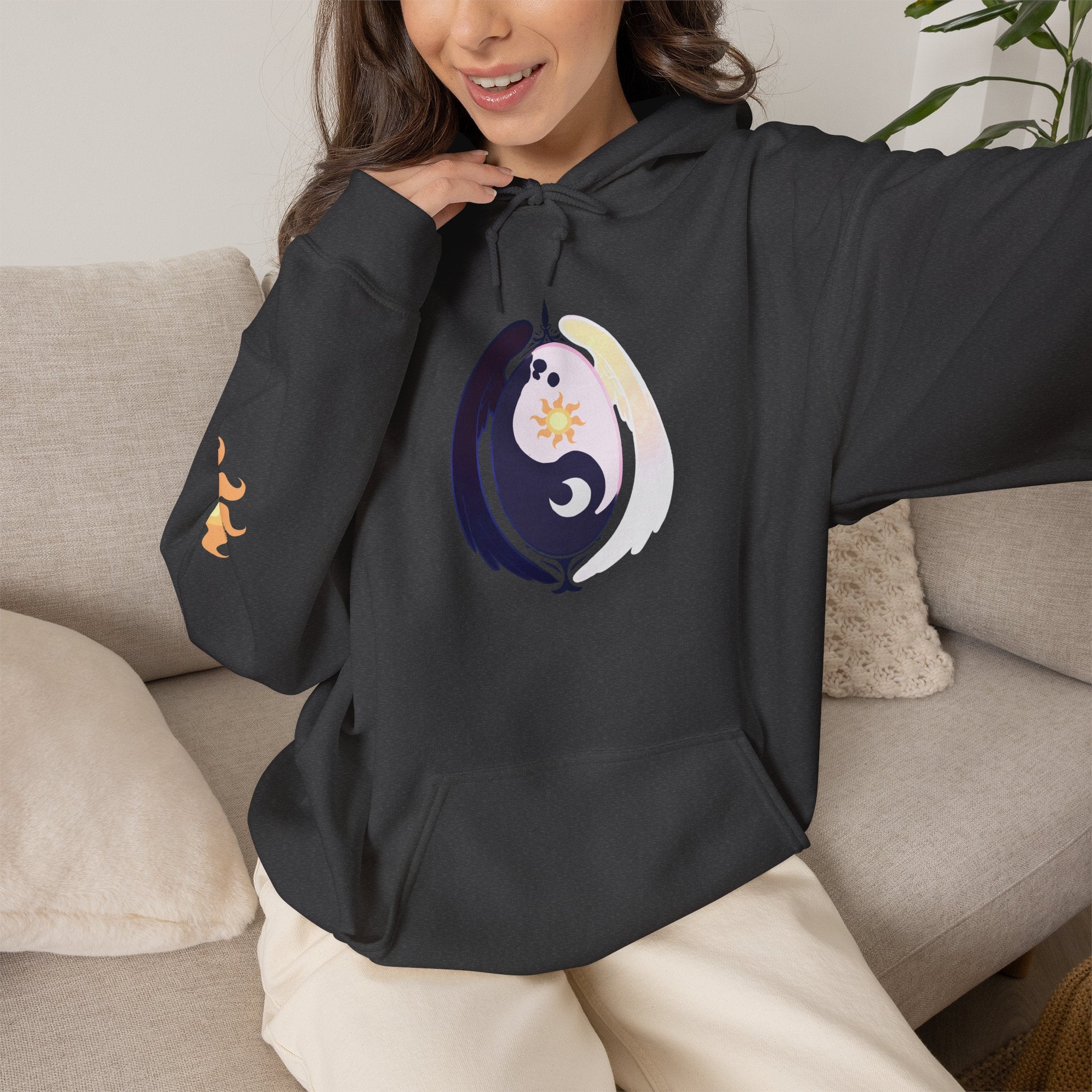 Lunar Celestial Alicorn Hoodie | Royal Sisters Alt Gothic Moon Sun Unisex Sweatshirt