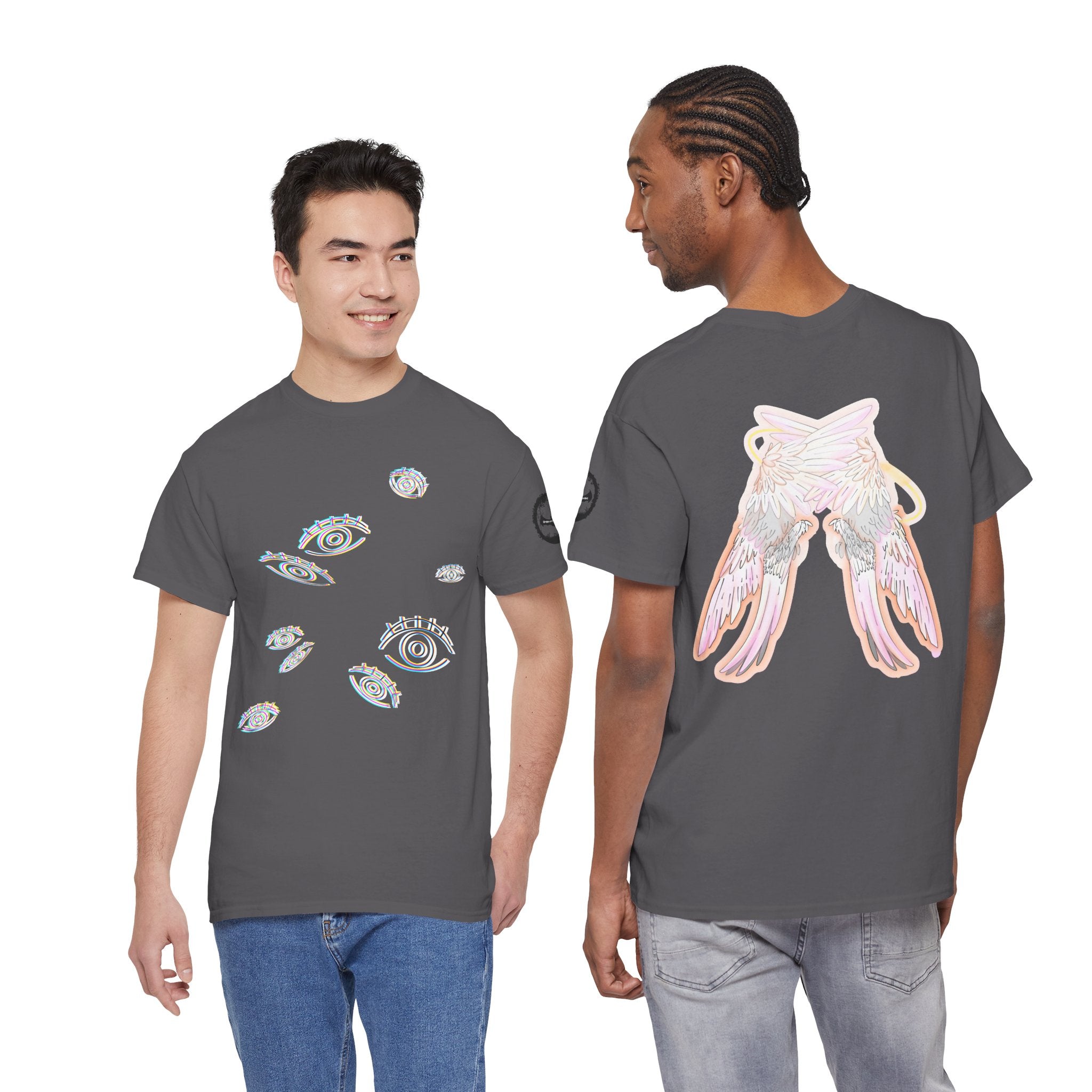 Angel Wings & Eyes Graphic Tee — Spiritual Aesthetic Streetwear