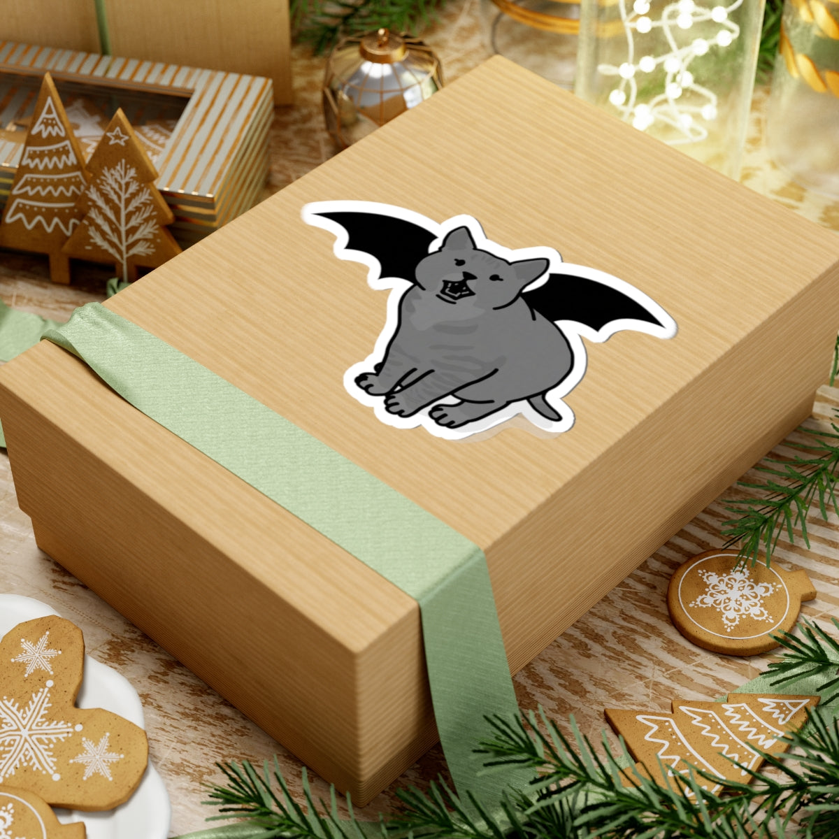 Bat Cat Vinyl Decal | Goth Alt Creature Sticker