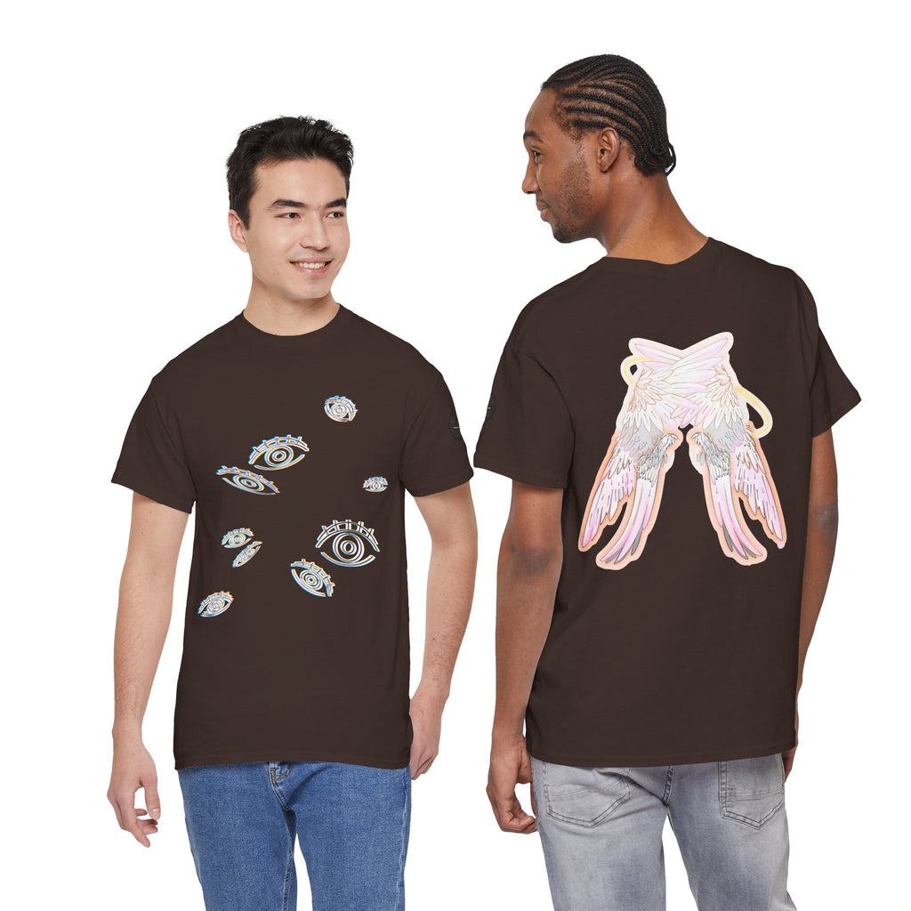 Angel Wings & Eyes Graphic Tee — Spiritual Aesthetic Streetwear