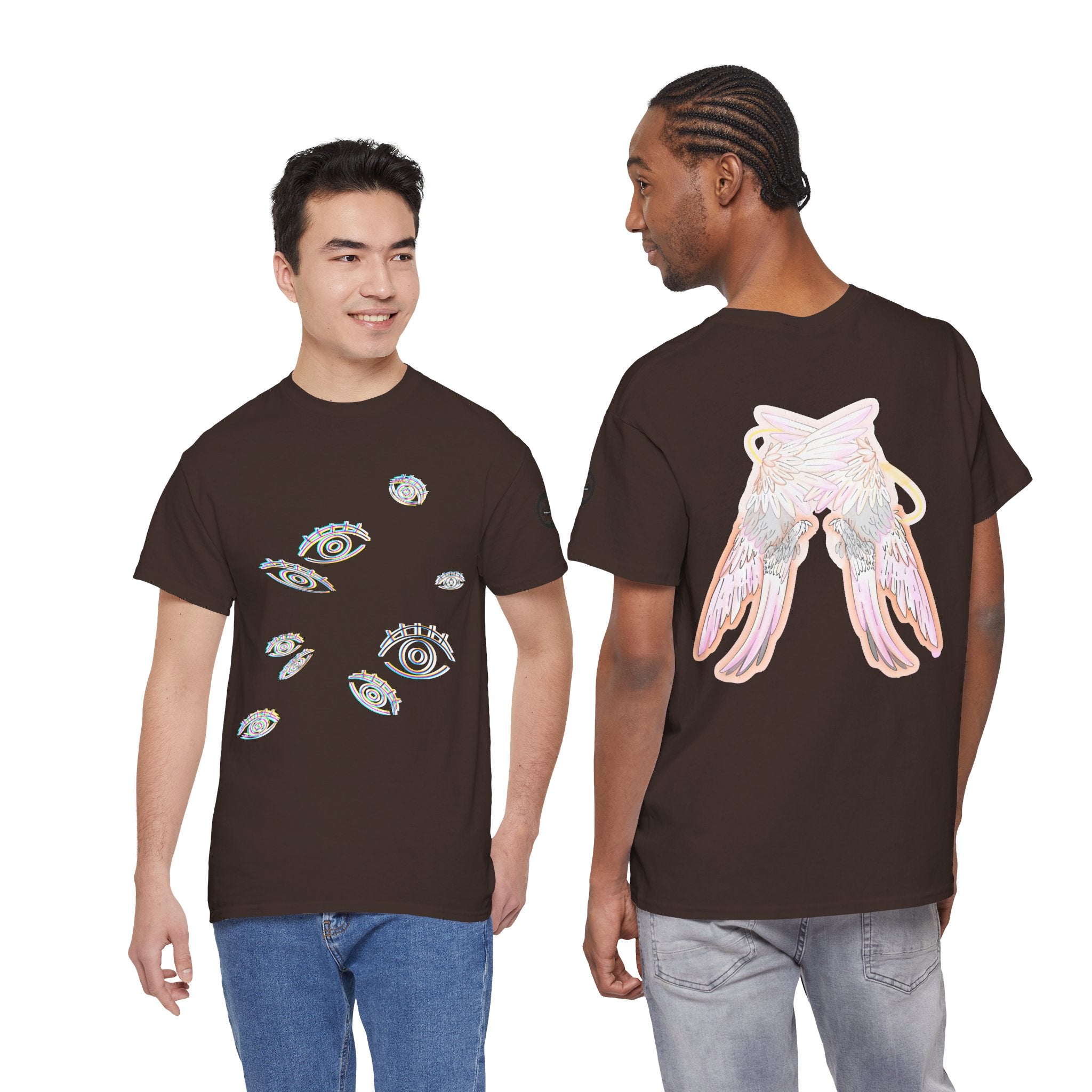 Angel Wings & Eyes Graphic Tee — Spiritual Aesthetic Streetwear