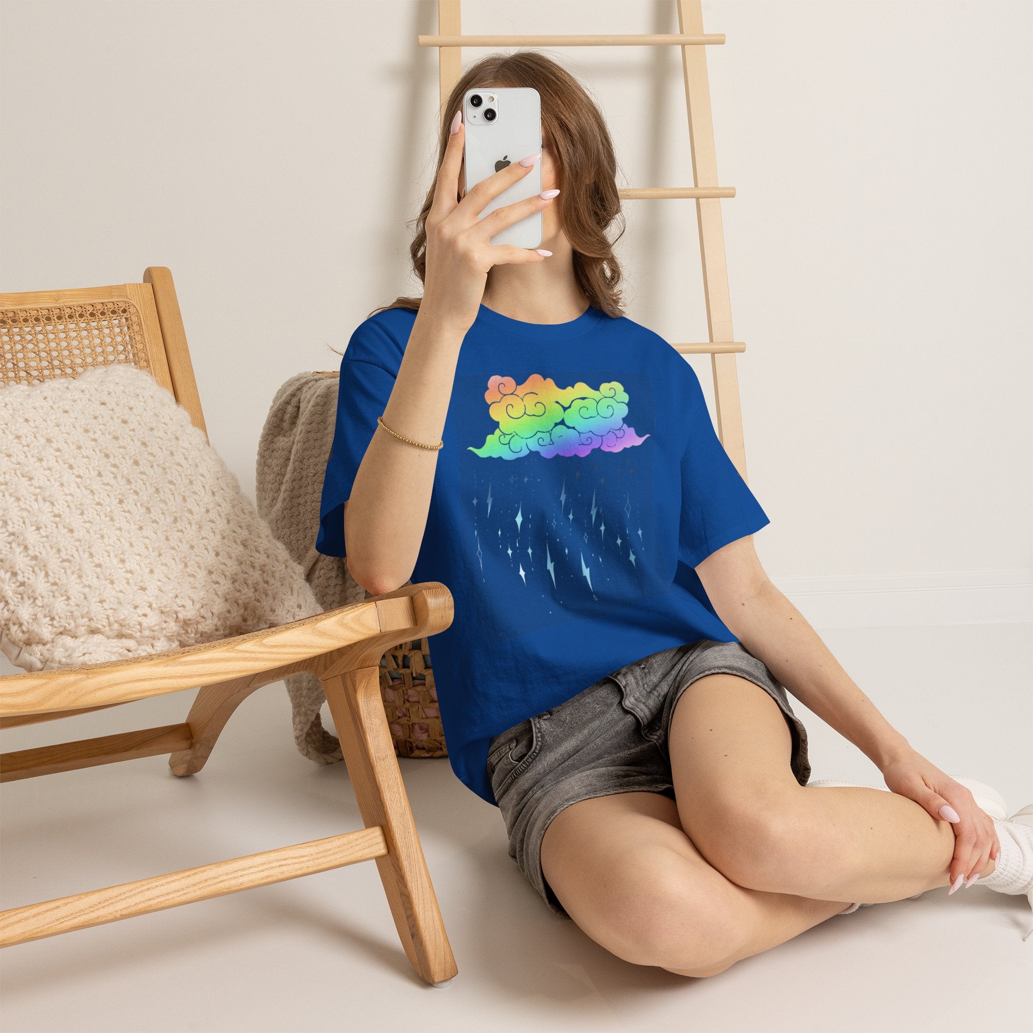 Rainbow Storm Unisex Tee | Alt Emo Colorful Graphic Tee