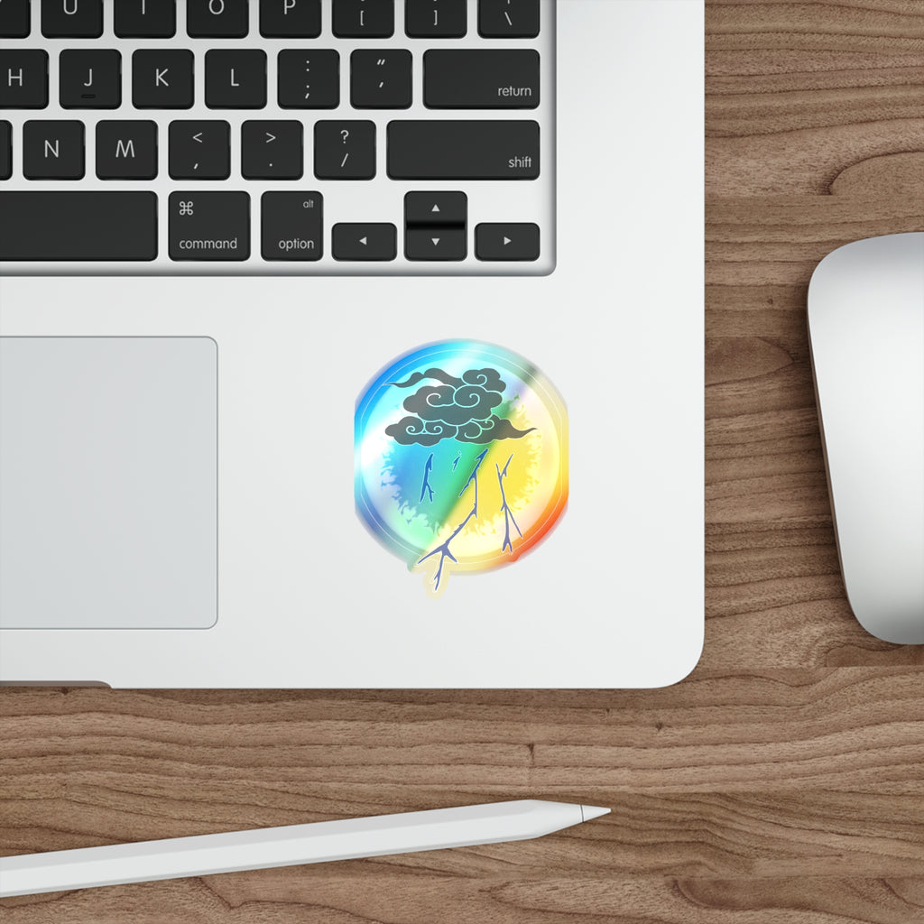 Rainbow Storm Cloud Holographic Sticker | Loyalty Decal