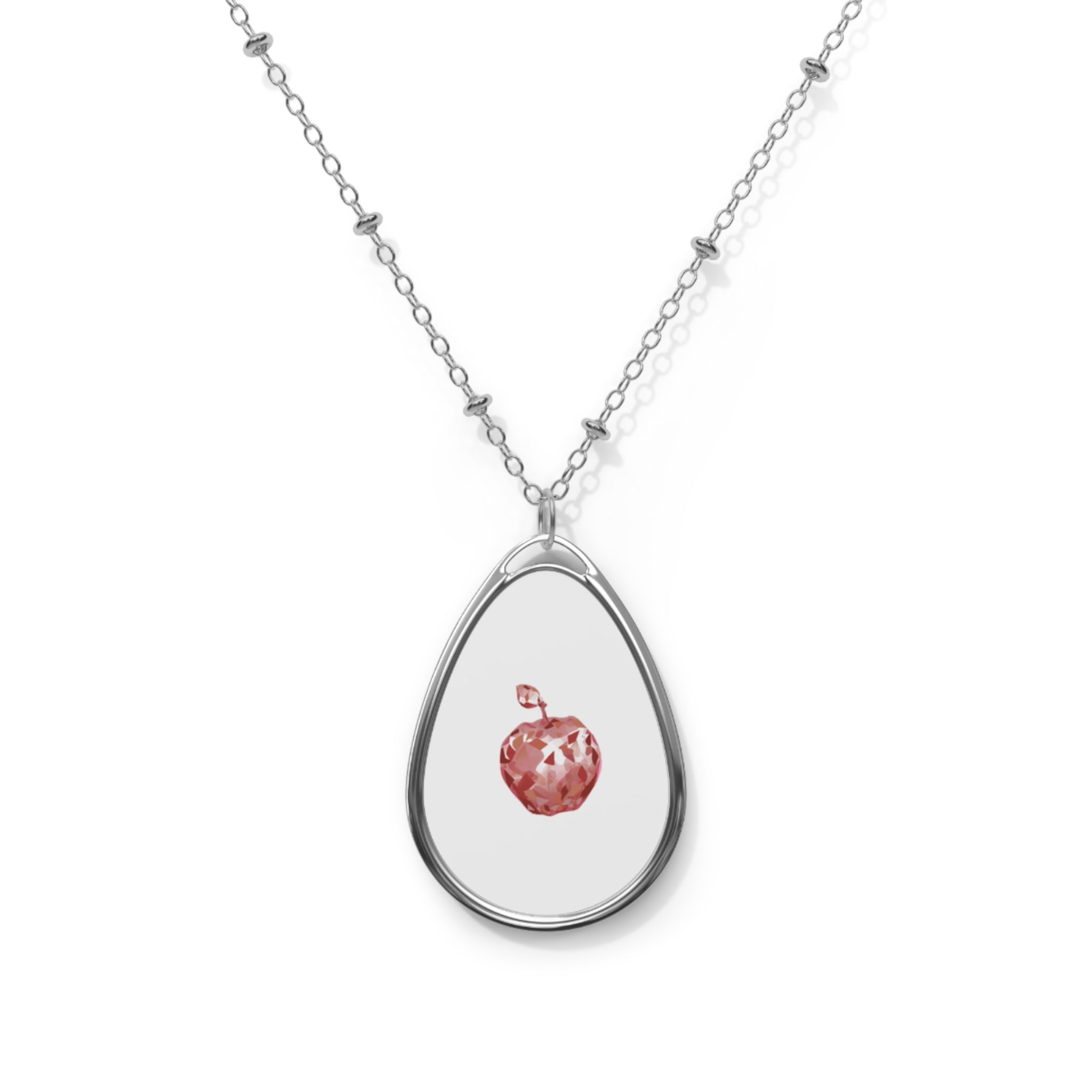 Crystal Apple Oval Necklace| Alt Creature Jewelry