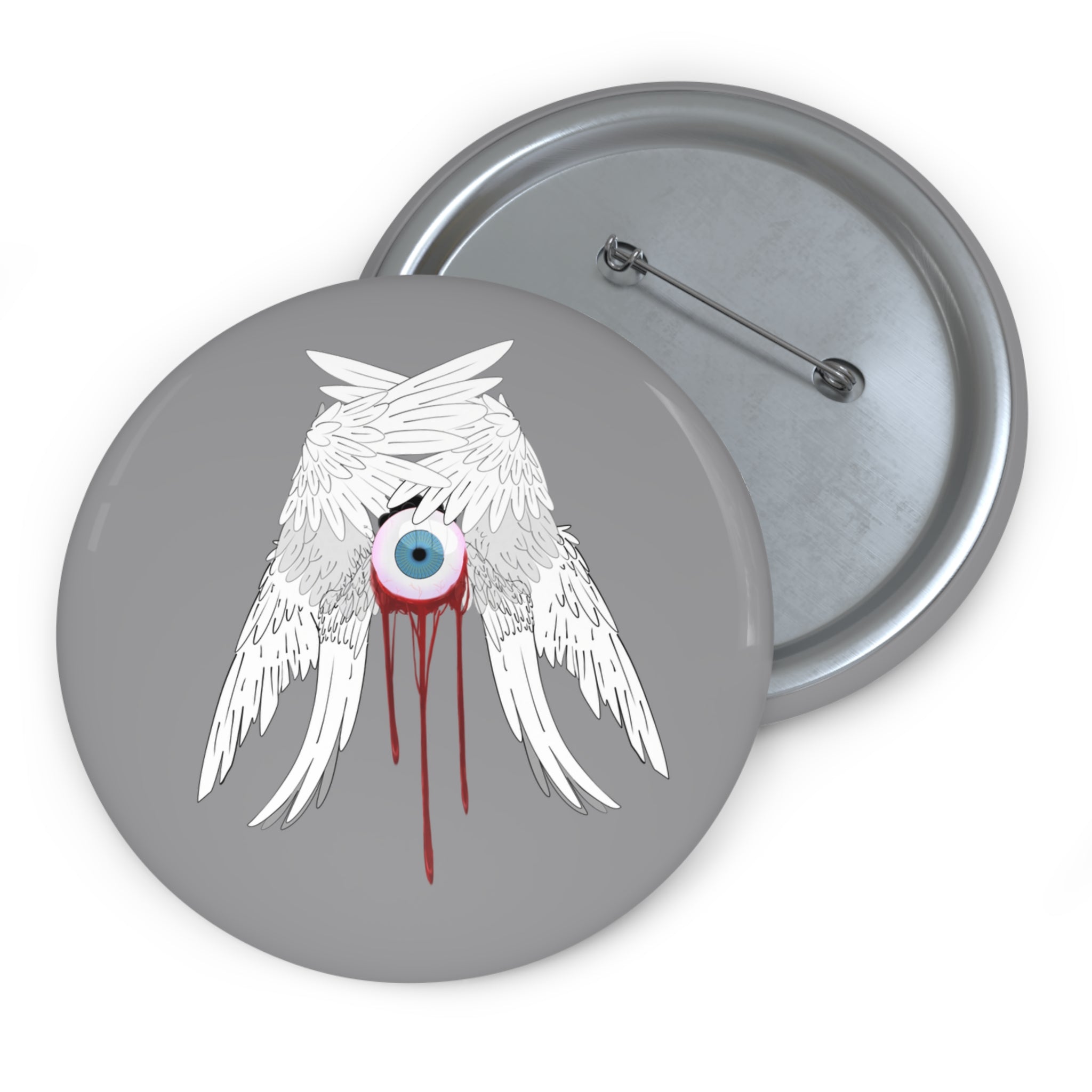 Crying Angel Button Pin | Gothic Emo Alt Accessory