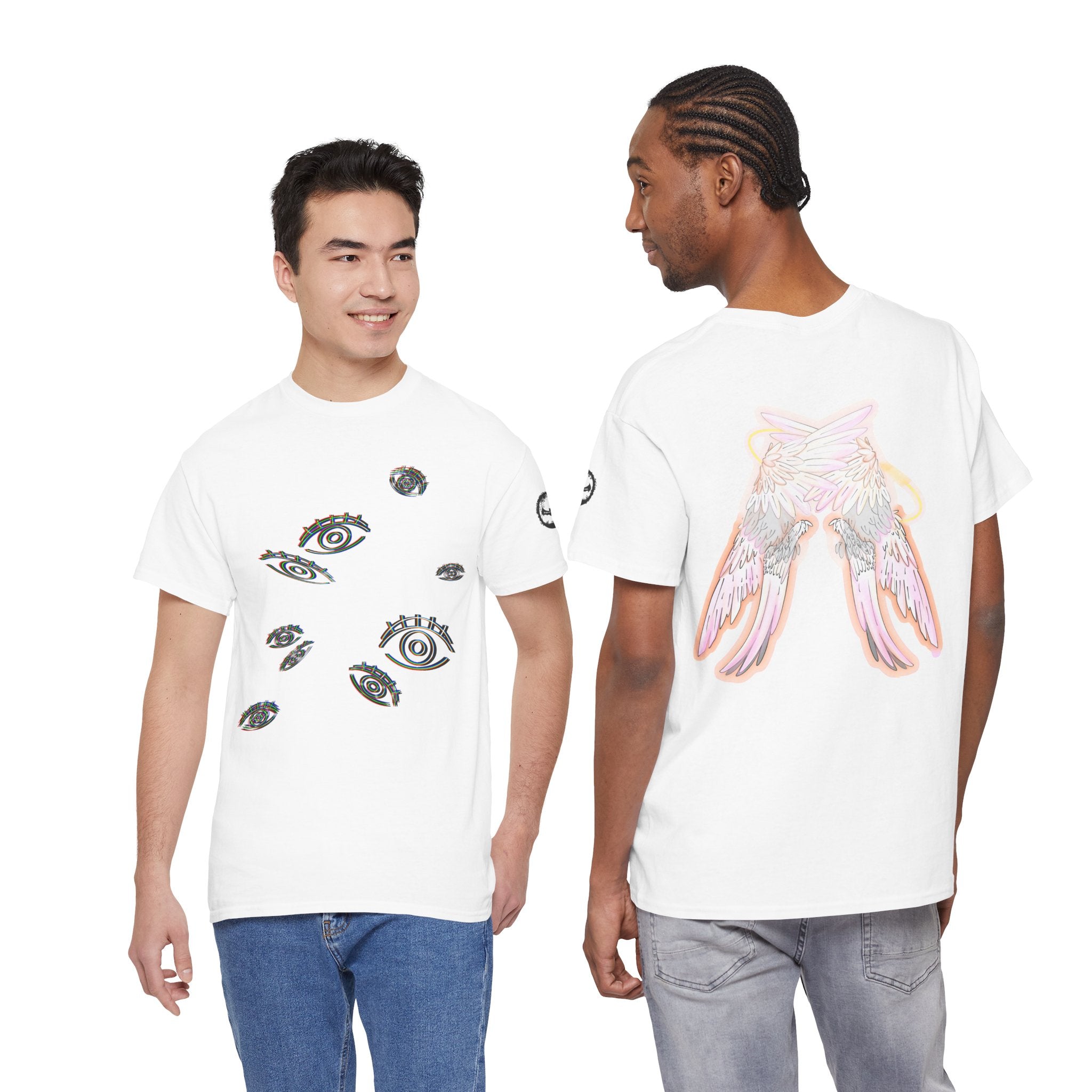 Angel Wings & Eyes Graphic Tee — Spiritual Aesthetic Streetwear