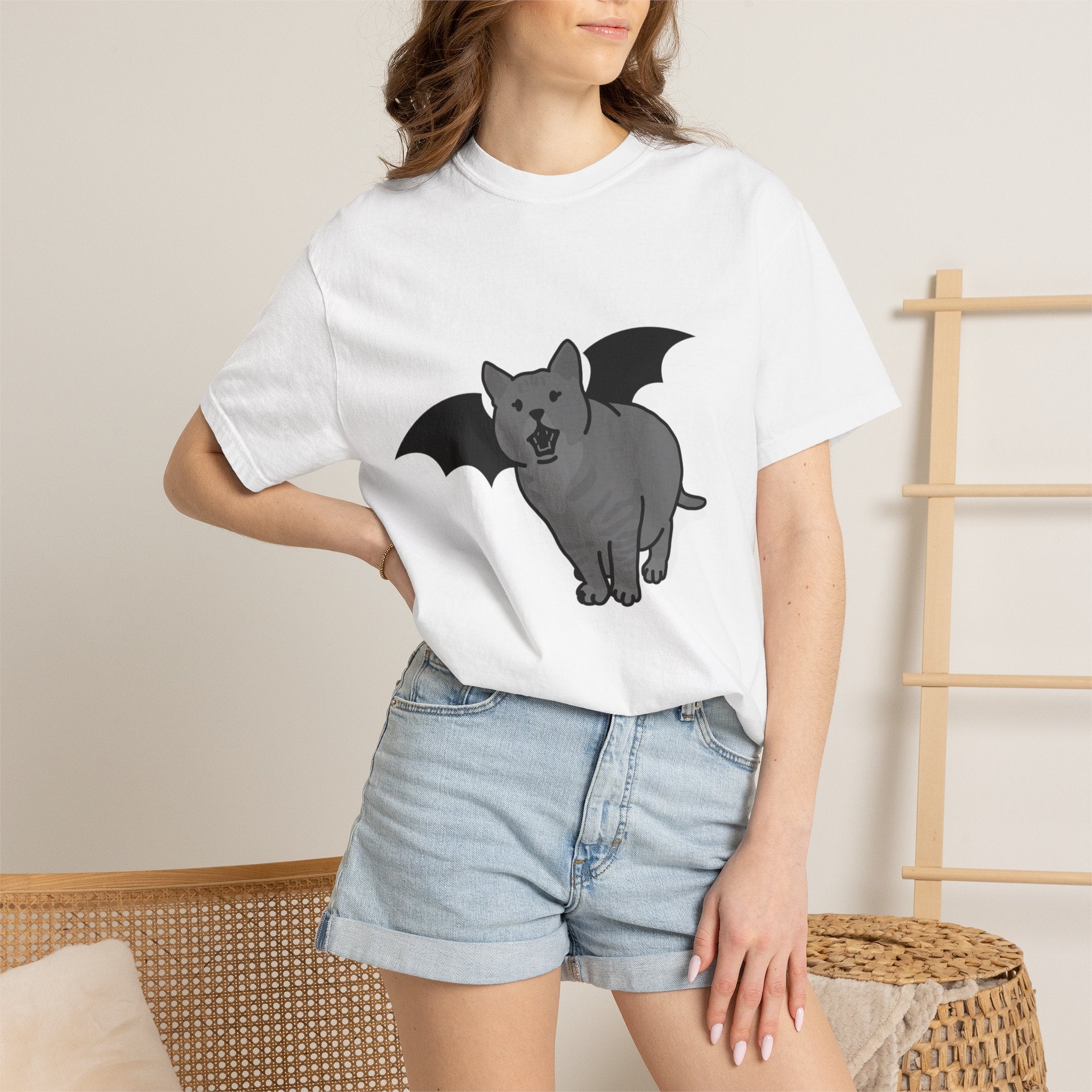 Bat Cat Unisex Tee | Gothic Alt Creature Graphic Tee
