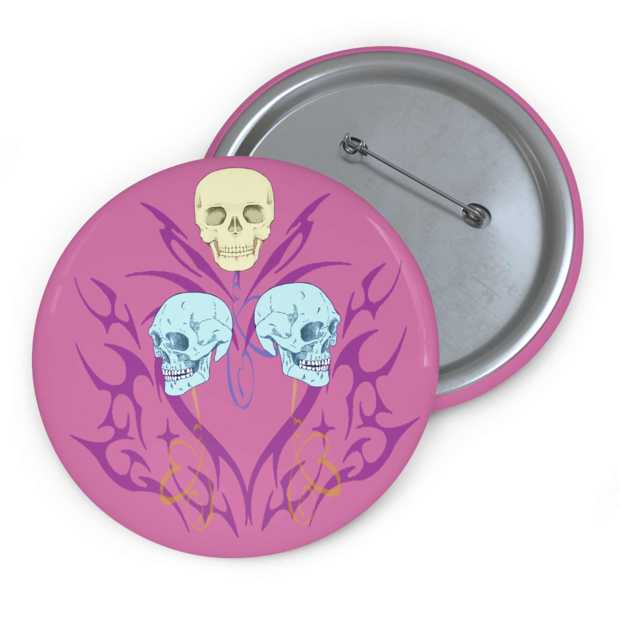 Balloon Skulls Button Pin | Laughter Emo Fanart Accessory
