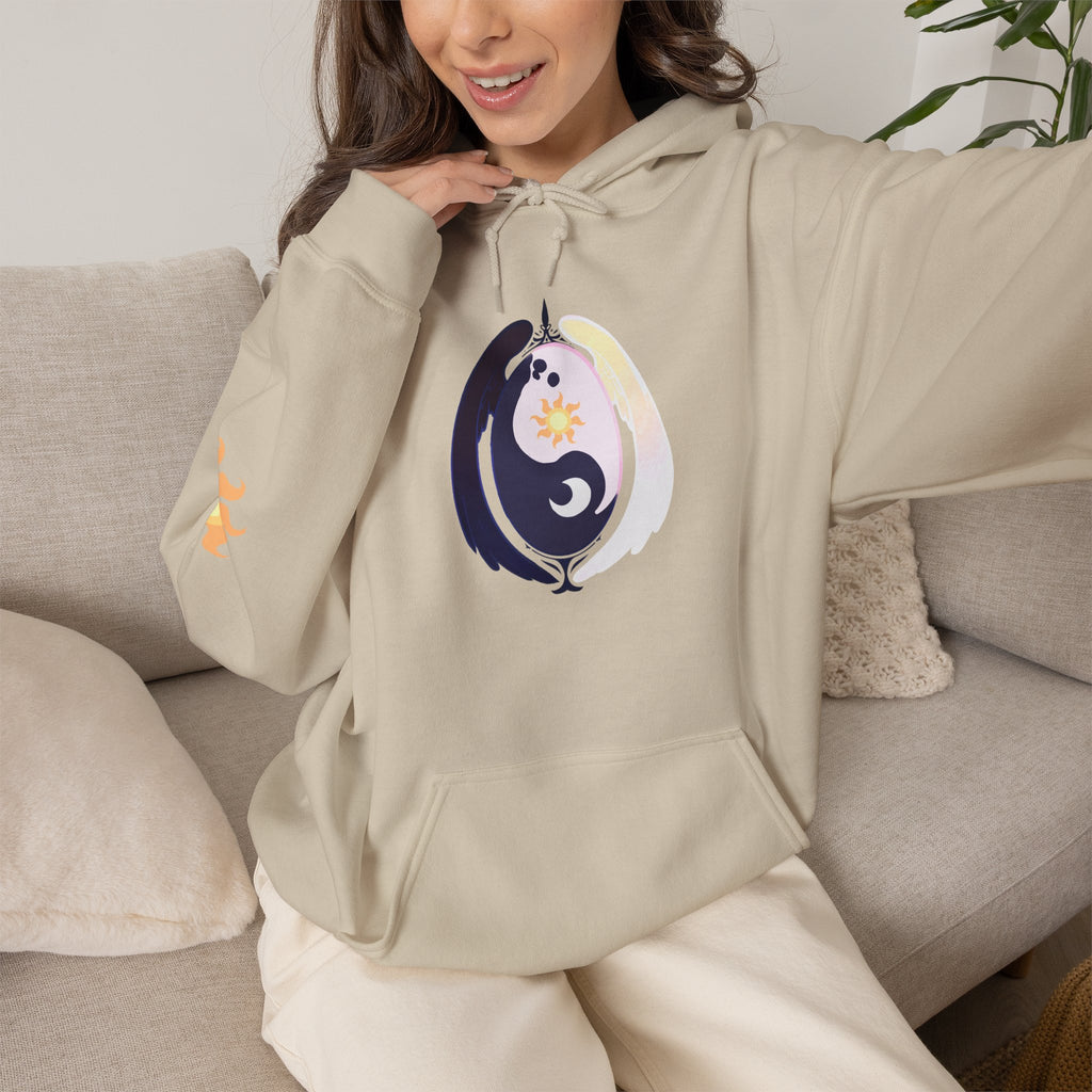 Lunar Celestial Alicorn Hoodie | Royal Sisters Alt Gothic Moon Sun Unisex Sweatshirt