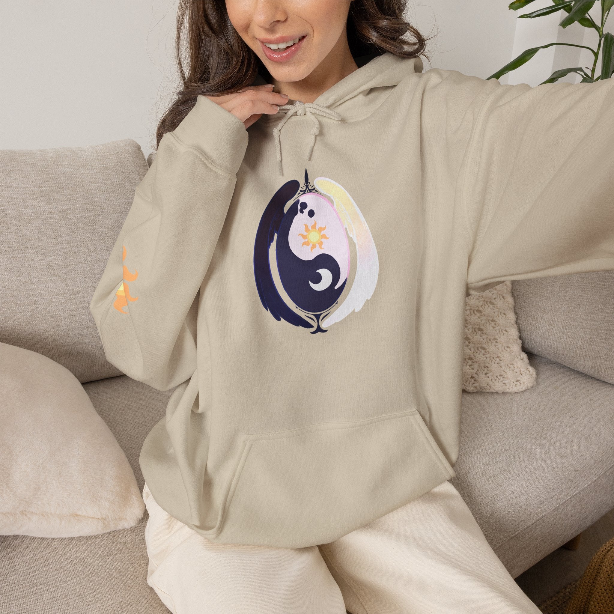 Lunar Celestial Alicorn Hoodie | Royal Sisters Alt Gothic Moon Sun Unisex Sweatshirt