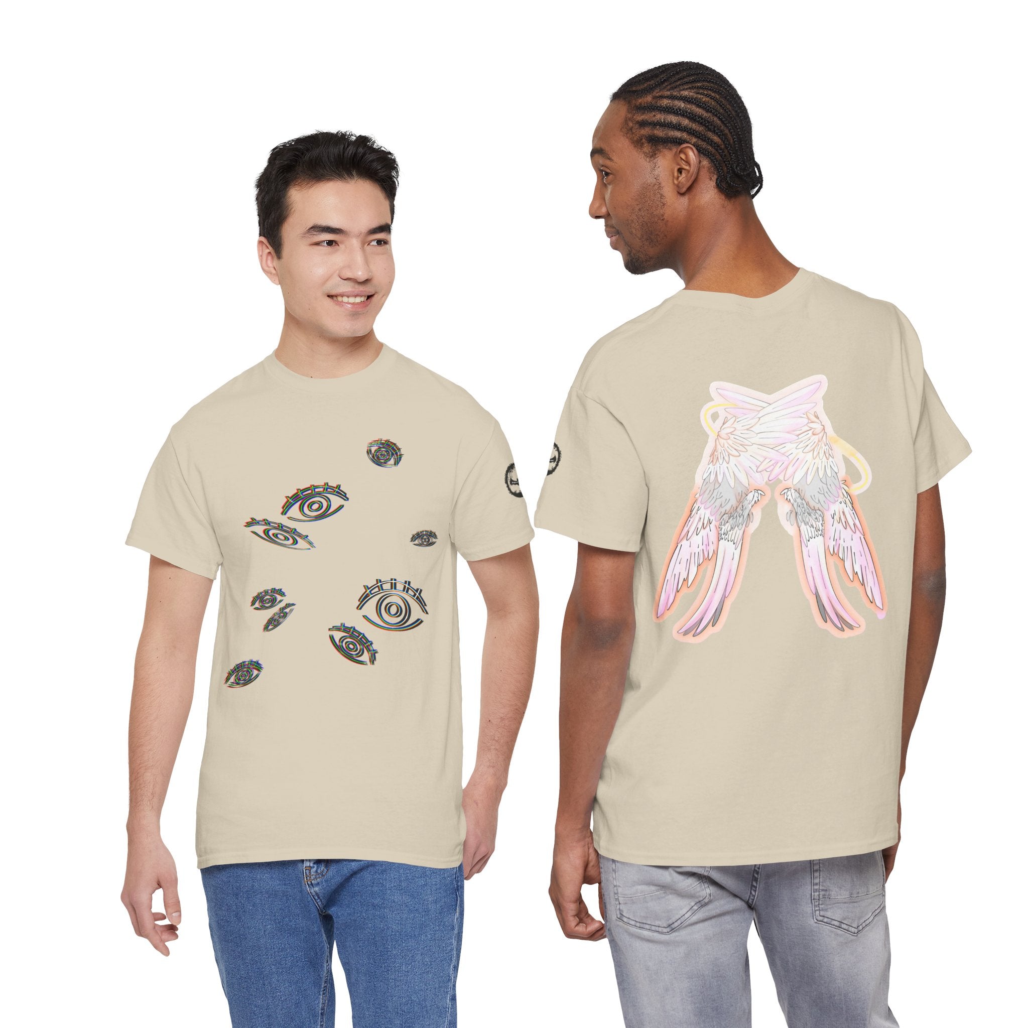 Angel Wings & Eyes Graphic Tee — Spiritual Aesthetic Streetwear