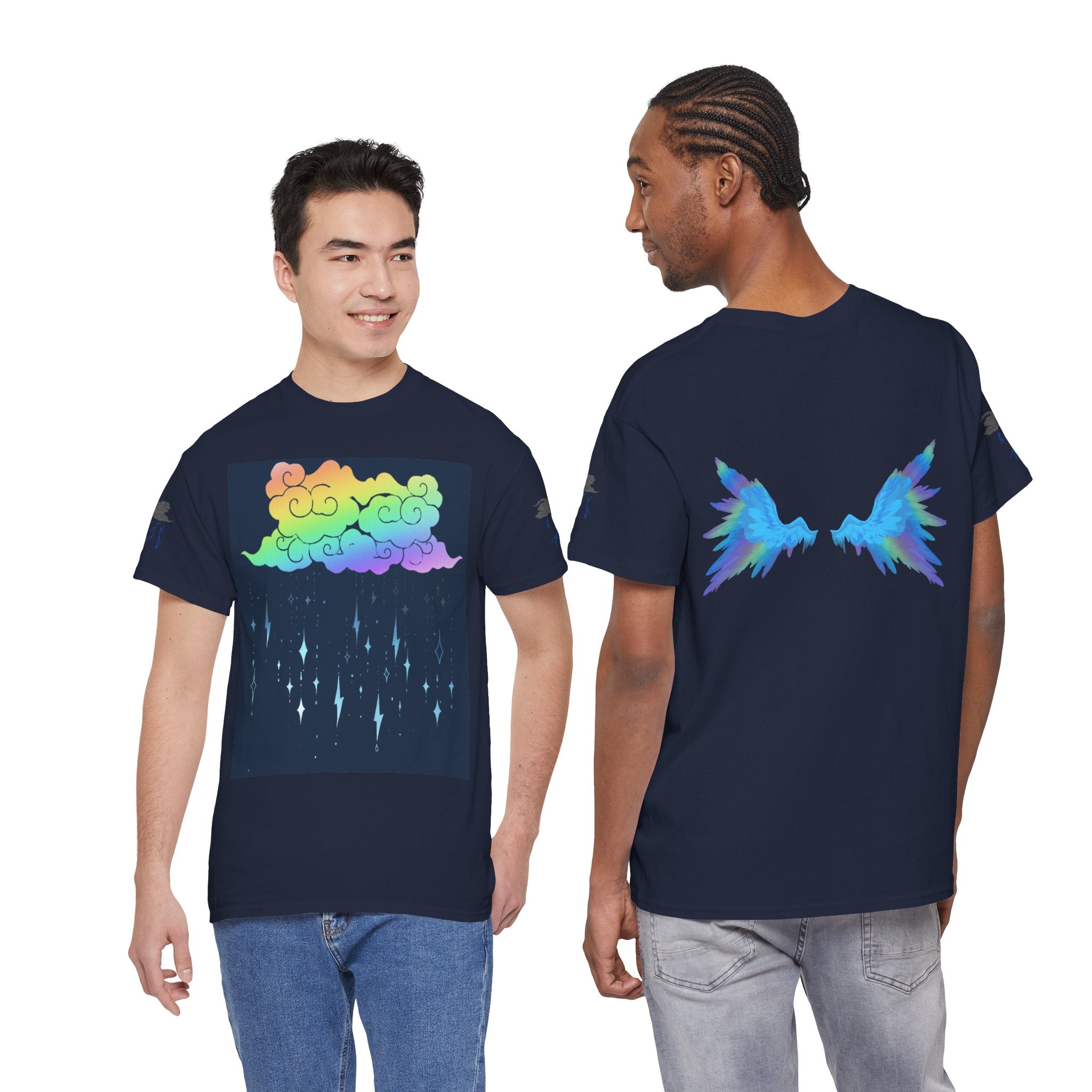 Rainbow Storm Unisex Tee | Alt Emo Colorful Graphic Tee