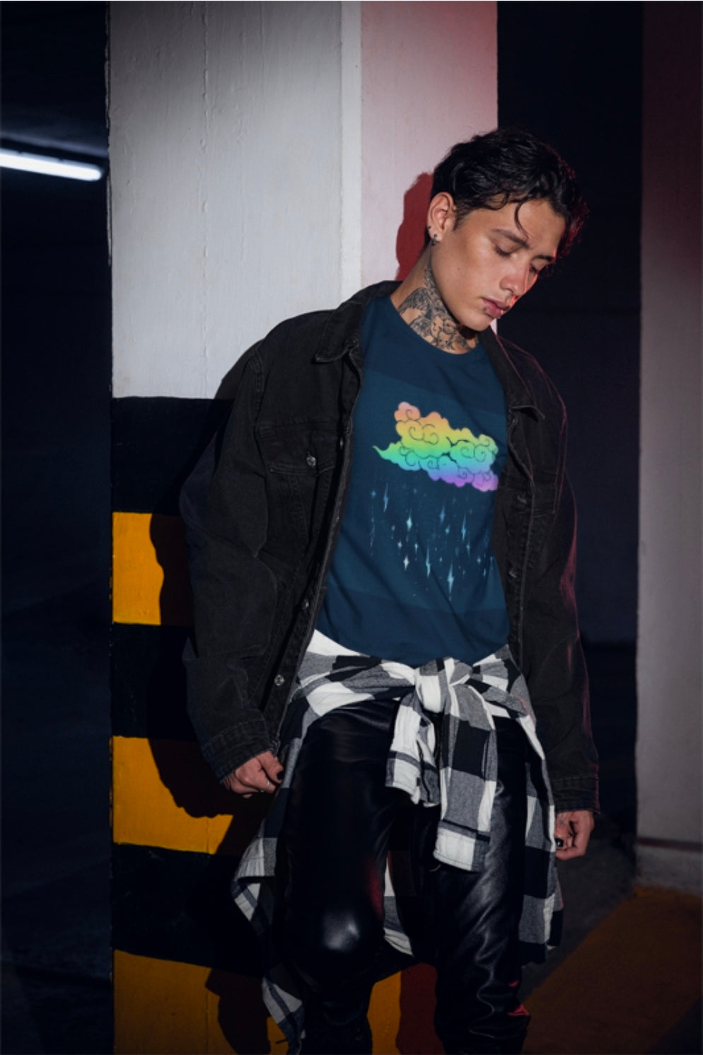 Rainbow Storm Unisex Tee | Alt Emo Colorful Graphic Tee