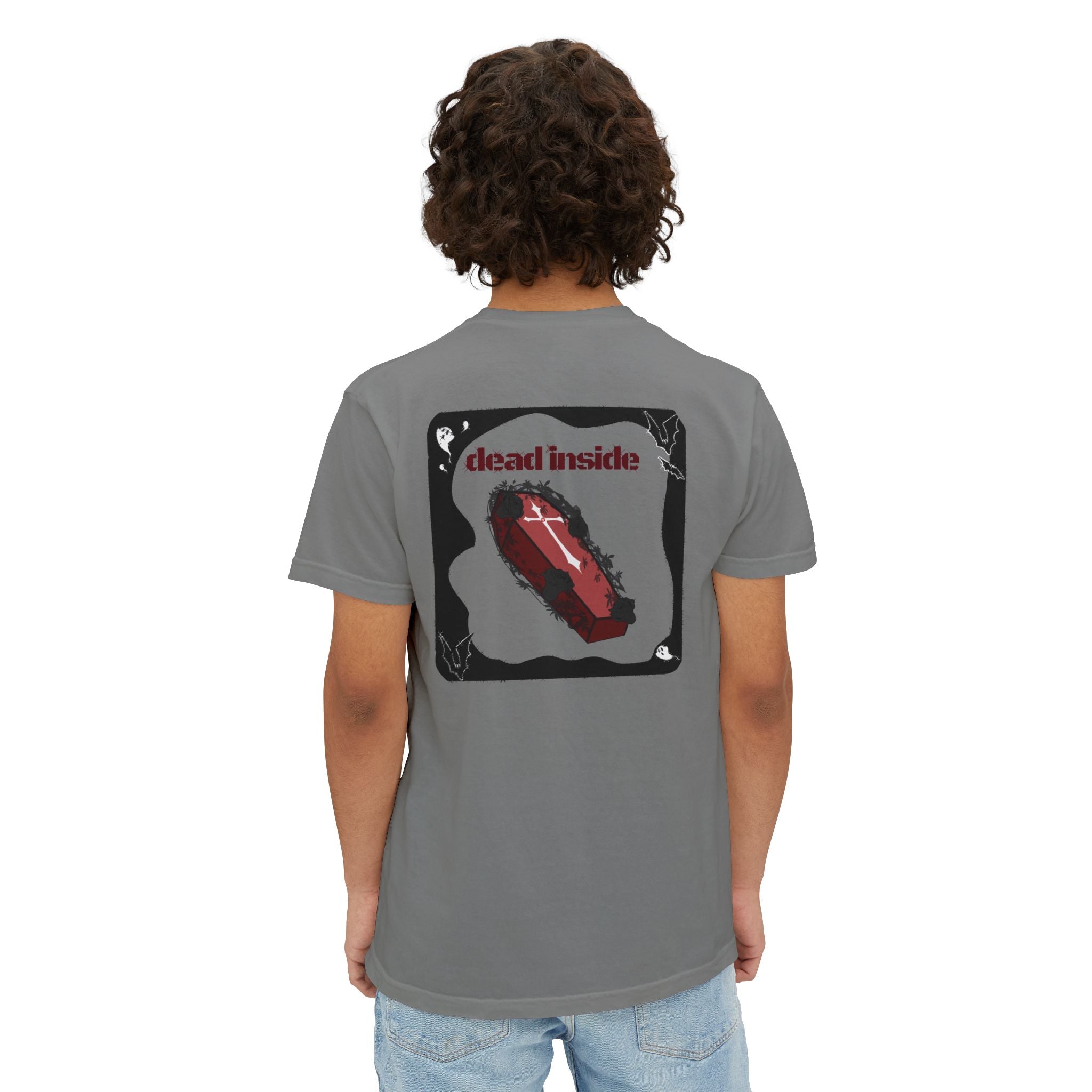 Dead Inside Coffin Pocket Tee | Gothic Emo Alt Graphic T-Shirt