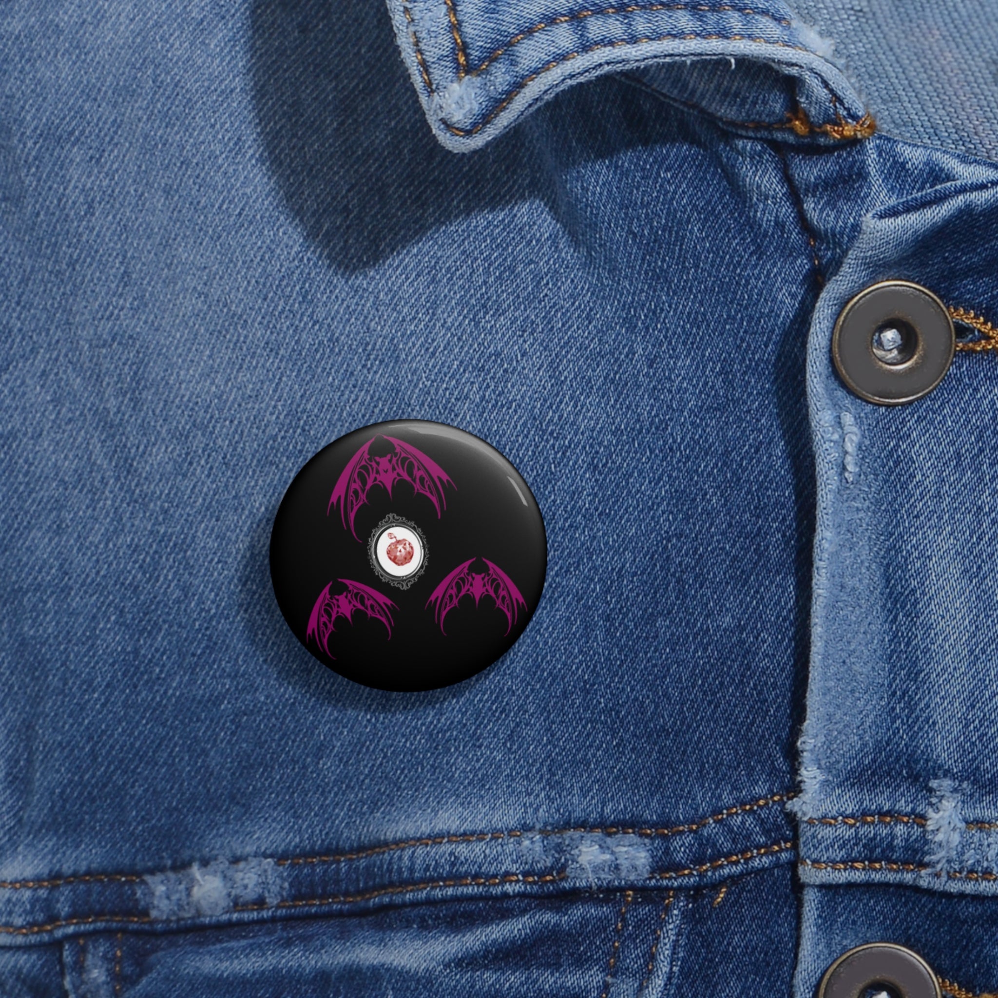 Fruit Bat Button Pin | Alt Emo Creature Bats! Fanart Accessory
