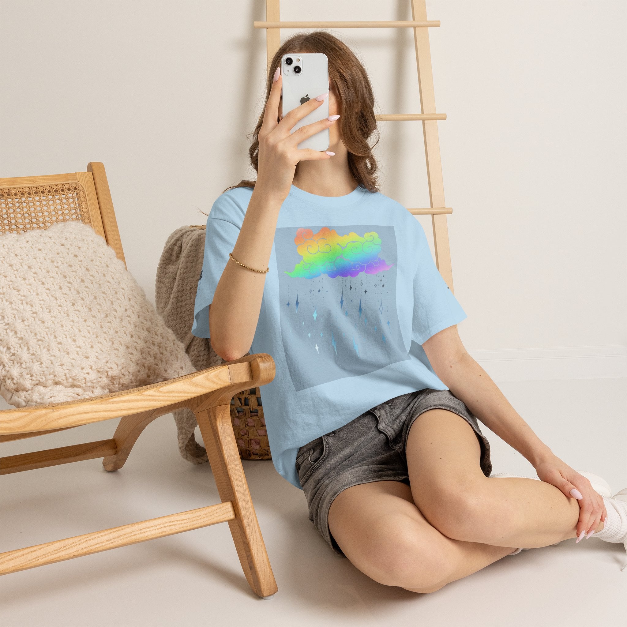 Rainbow Storm Unisex Tee | Alt Emo Colorful Graphic Tee
