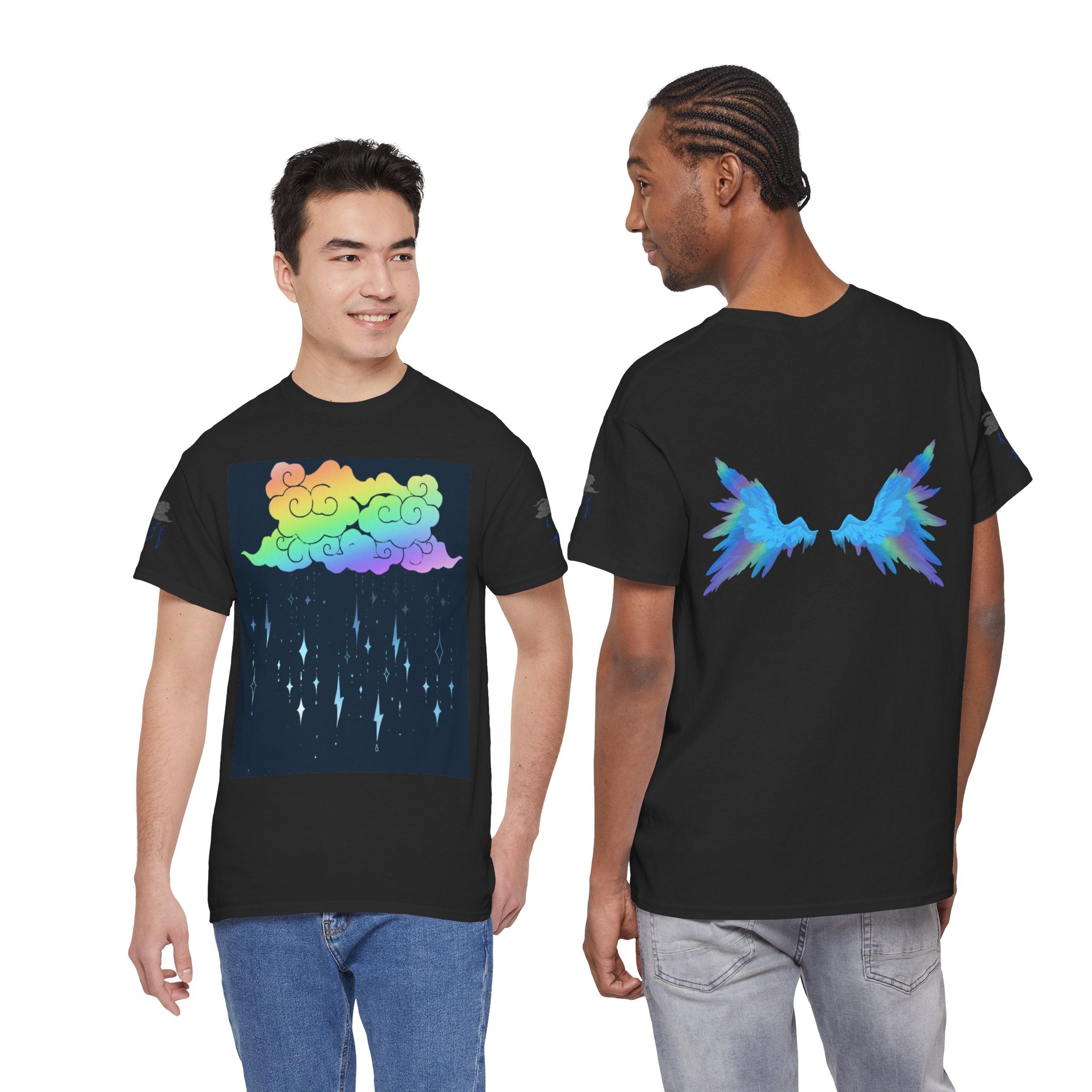 Rainbow Storm Unisex Tee | Alt Emo Colorful Graphic Tee