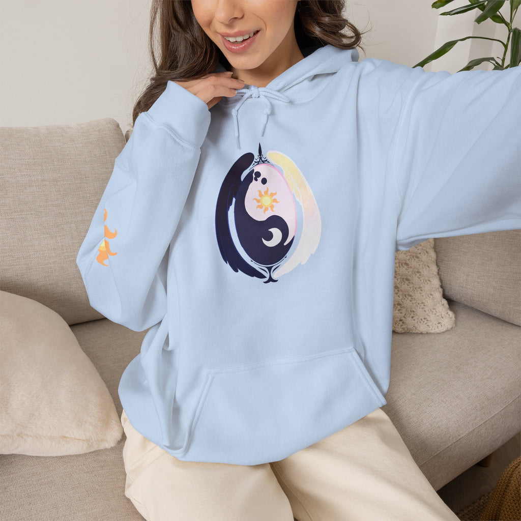 Lunar Celestial Alicorn Hoodie | Royal Sisters Alt Gothic Moon Sun Unisex Sweatshirt