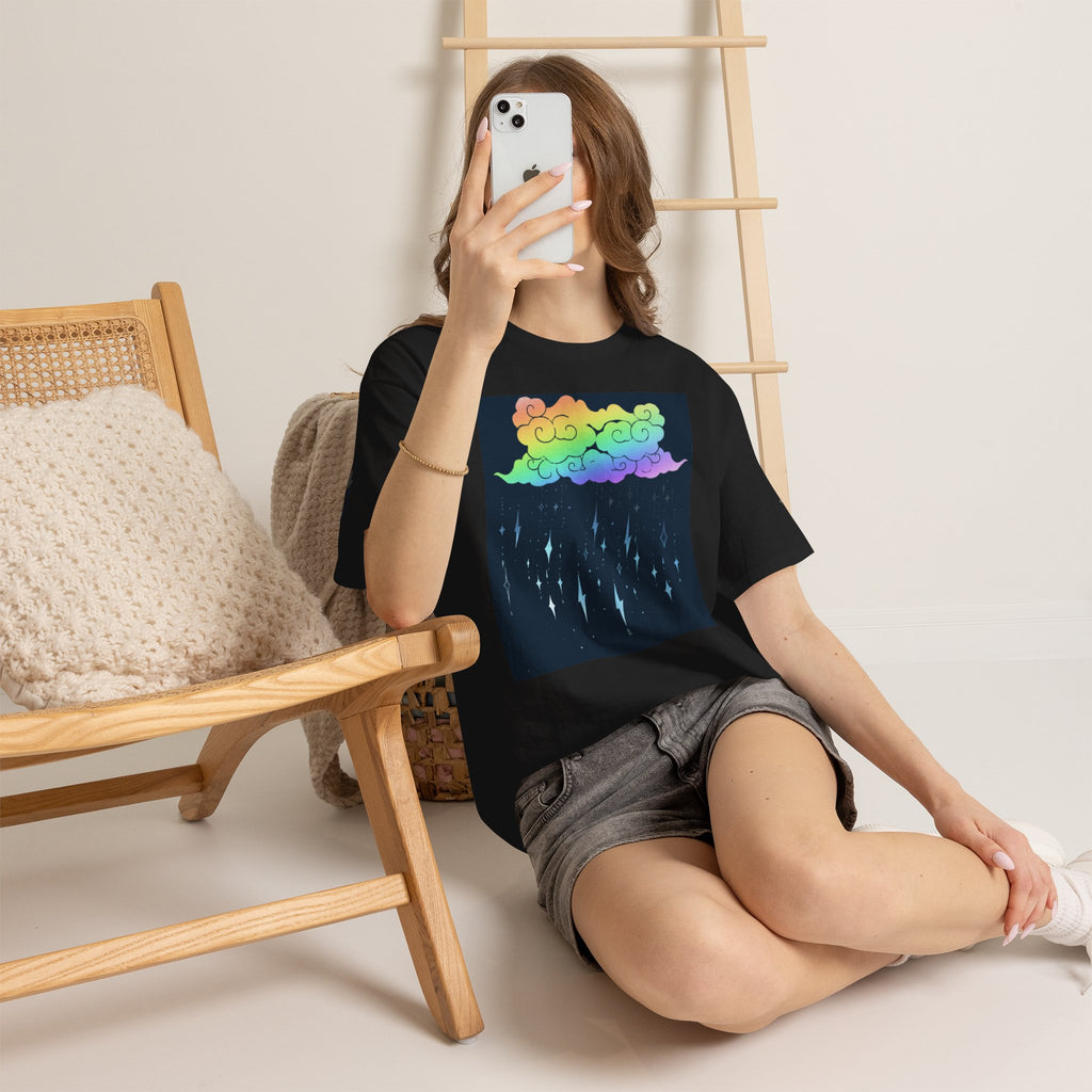 Rainbow Storm Unisex Tee | Alt Emo Colorful Graphic Tee