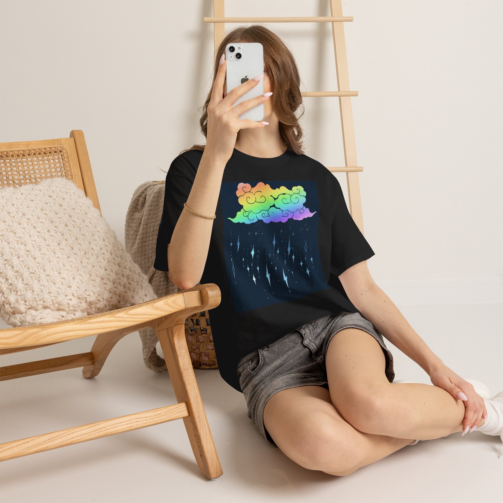 Rainbow Storm Unisex Tee | Alt Emo Colorful Graphic Tee