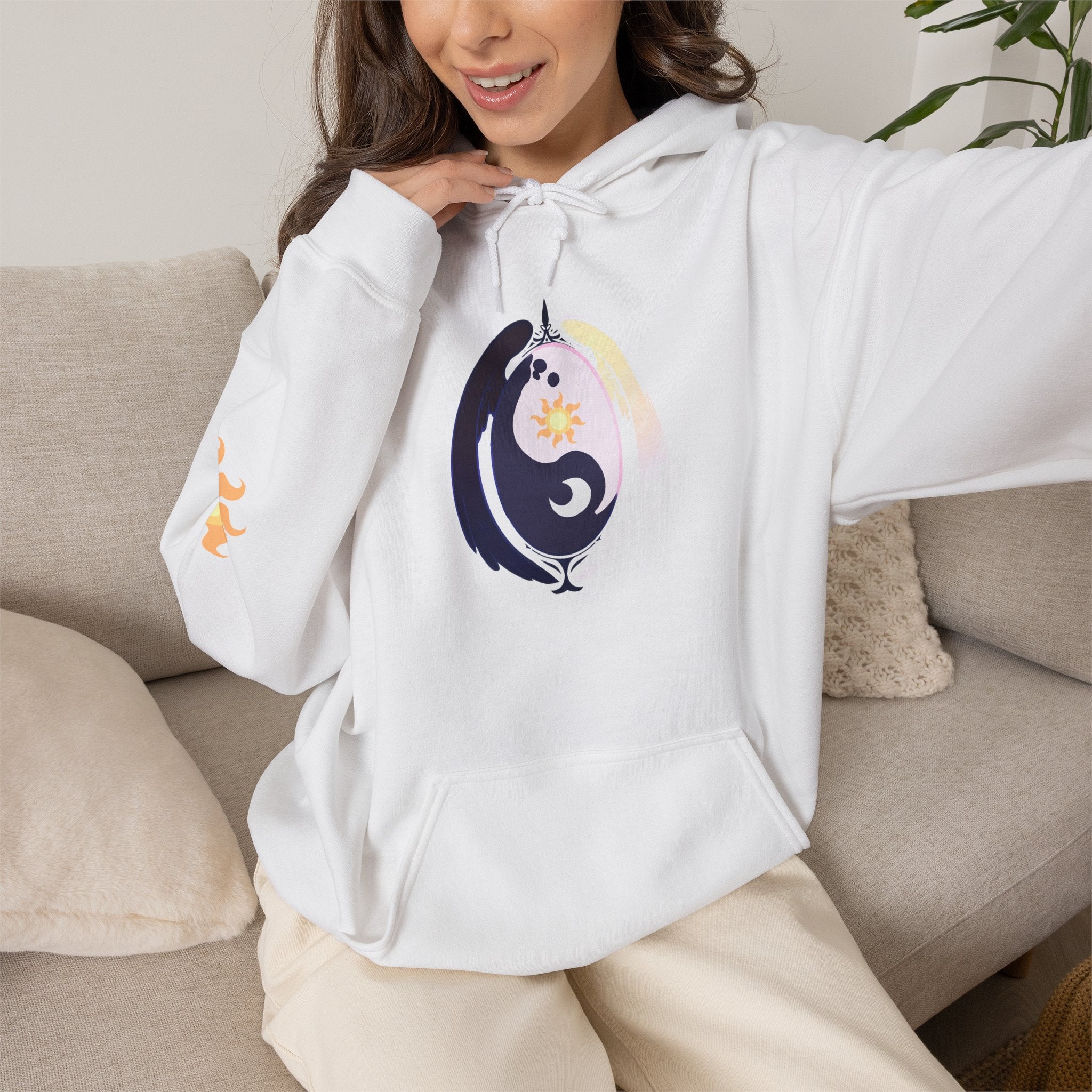 Lunar Celestial Alicorn Hoodie | Royal Sisters Alt Gothic Moon Sun Unisex Sweatshirt