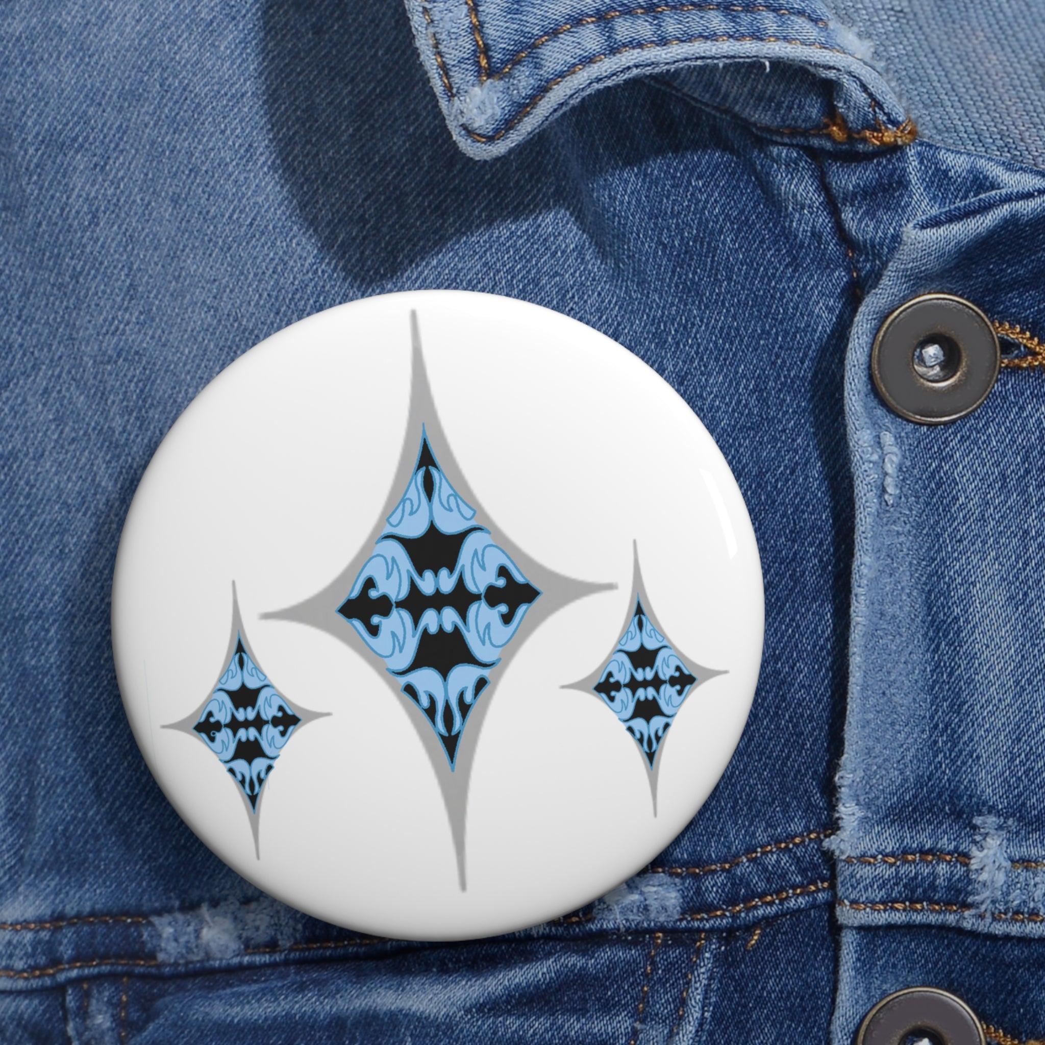 Blue Diamond Button Pin | Generosity Fanart Accessory