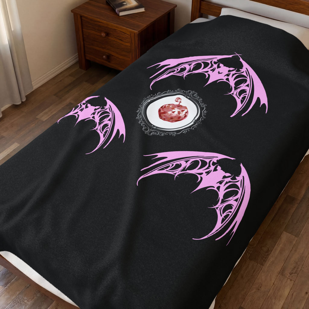 Fruit Bat Velveteen Plush Blanket | Alt Gothic Cozy Home Decor