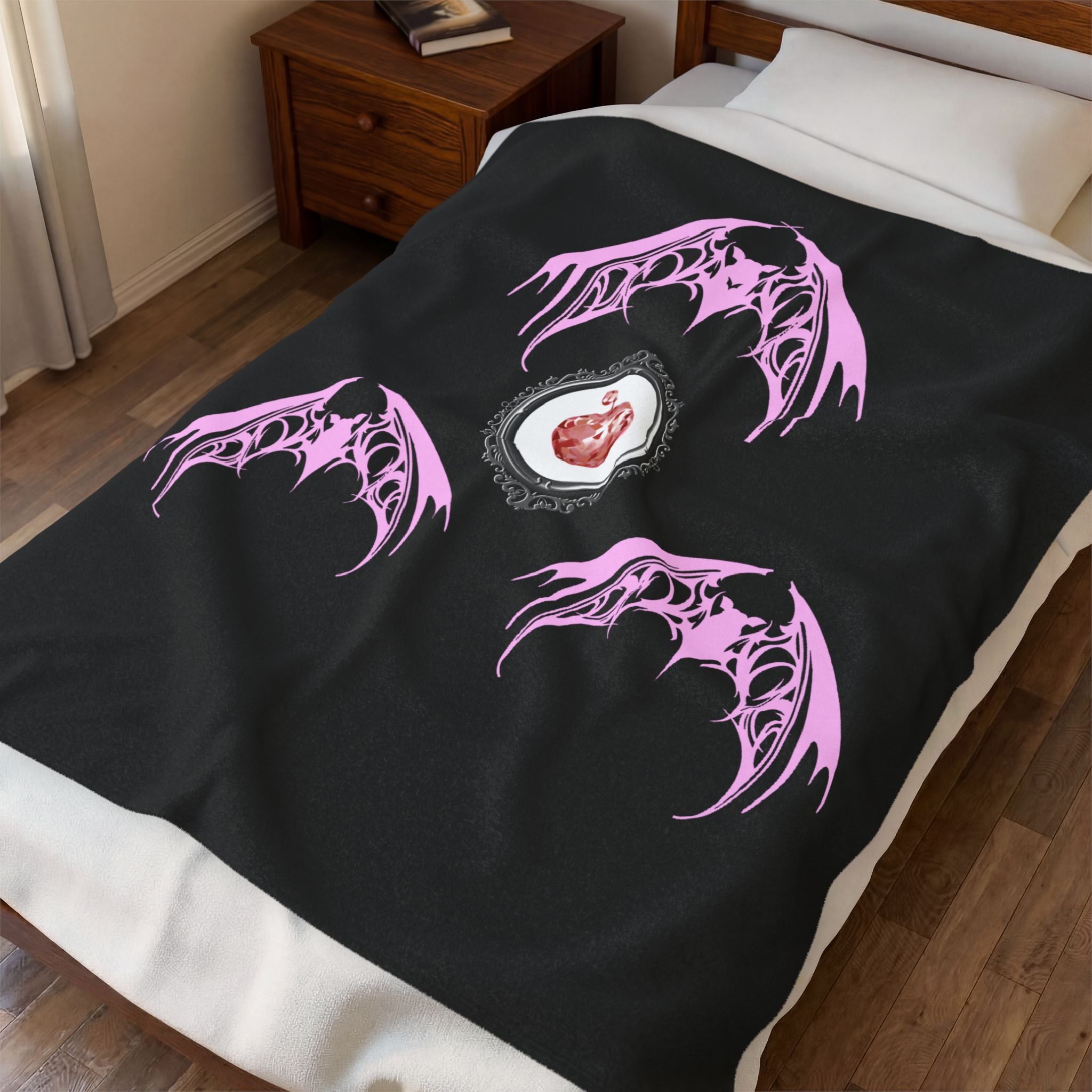 Fruit Bat Velveteen Plush Blanket | Alt Gothic Cozy Home Decor