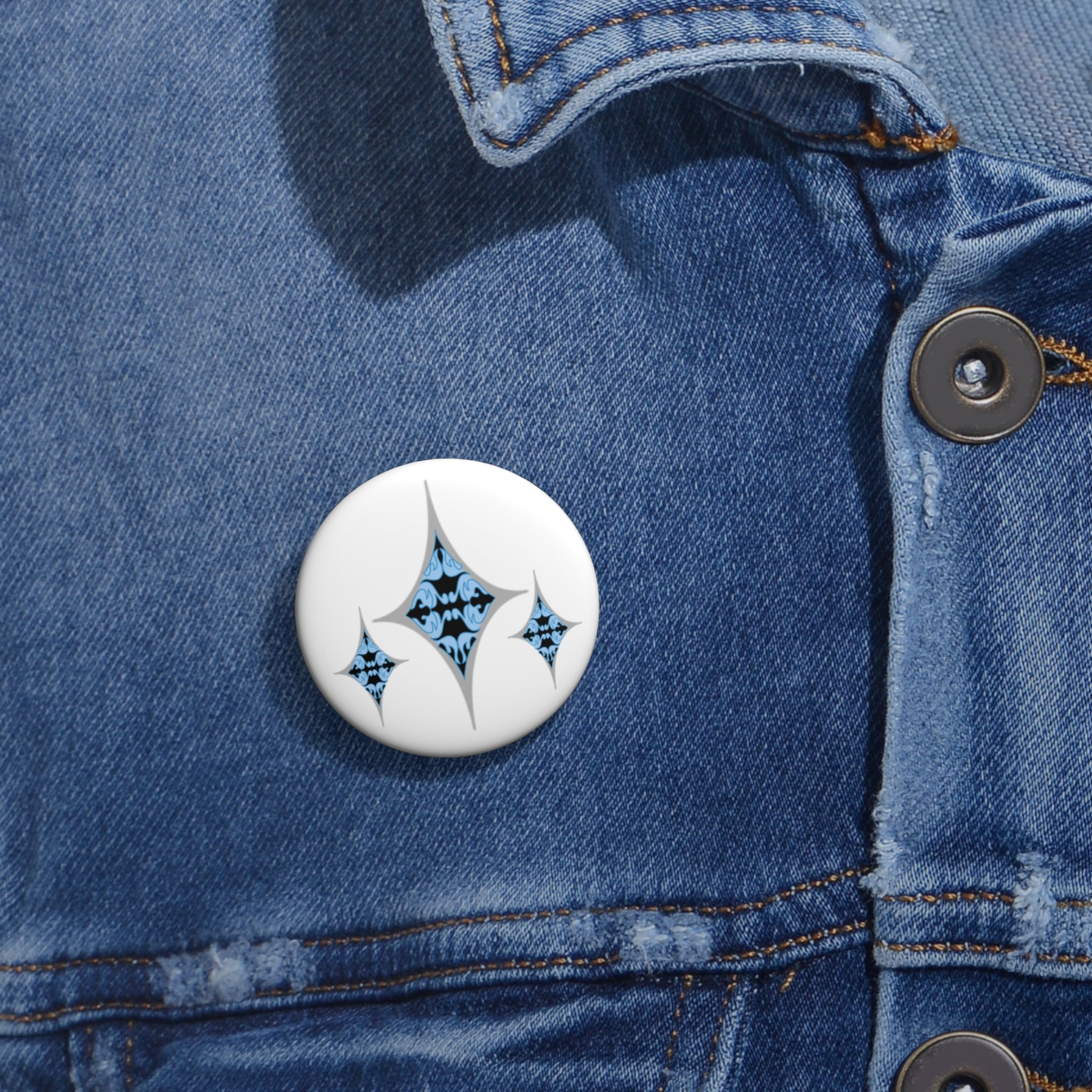 Blue Diamond Button Pin | Generosity Fanart Accessory