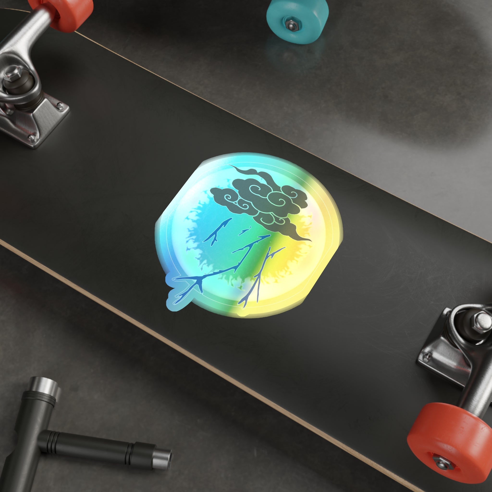 Rainbow Storm Cloud Holographic Sticker | Loyalty Decal
