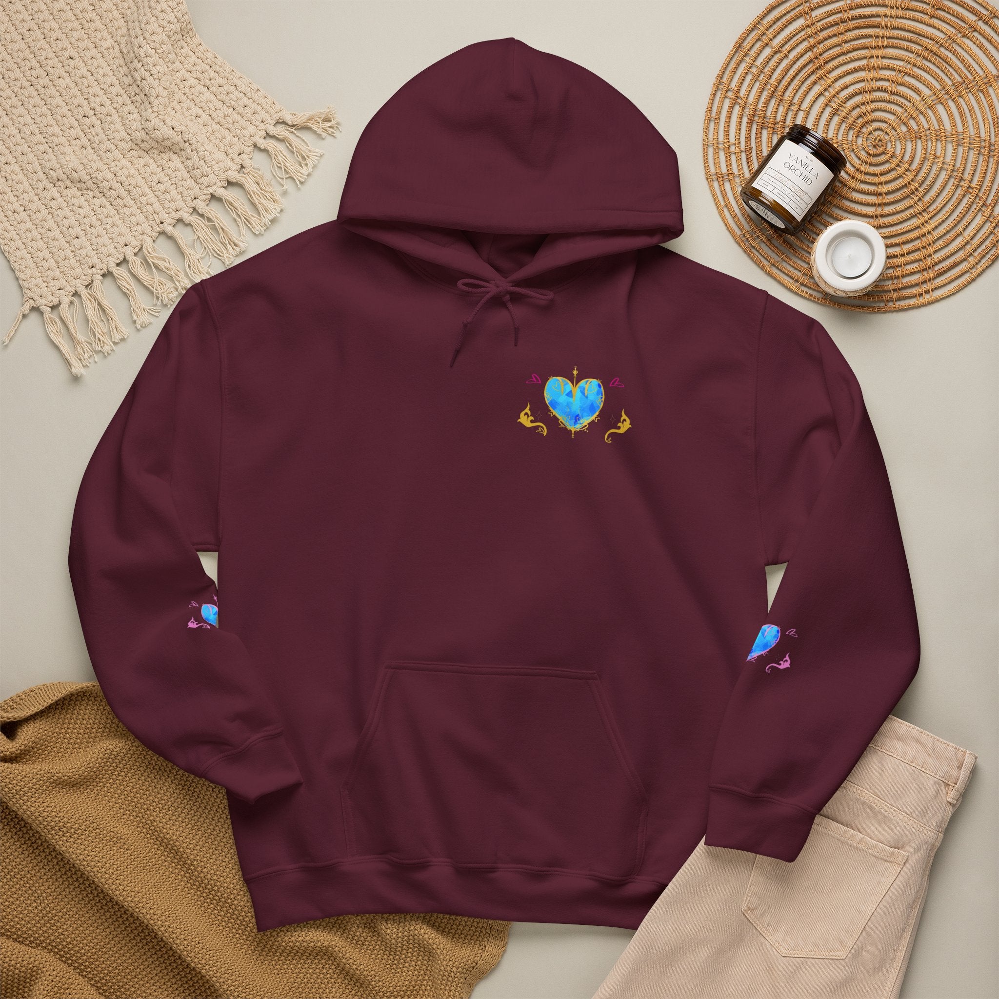 Crystal Heart Alicorn Hoodie | Alt Mythical Creature Graphic Sweatshirt Love