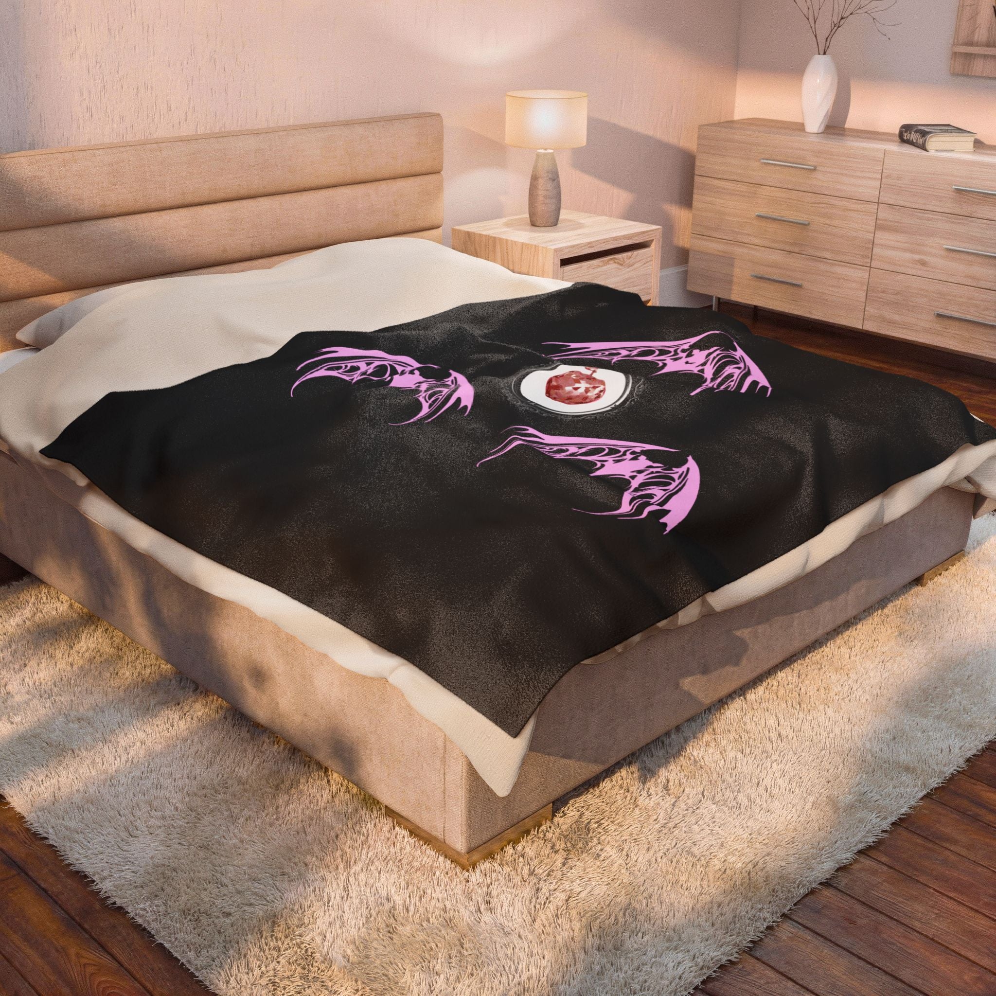 Fruit Bat Velveteen Plush Blanket | Alt Gothic Cozy Home Decor