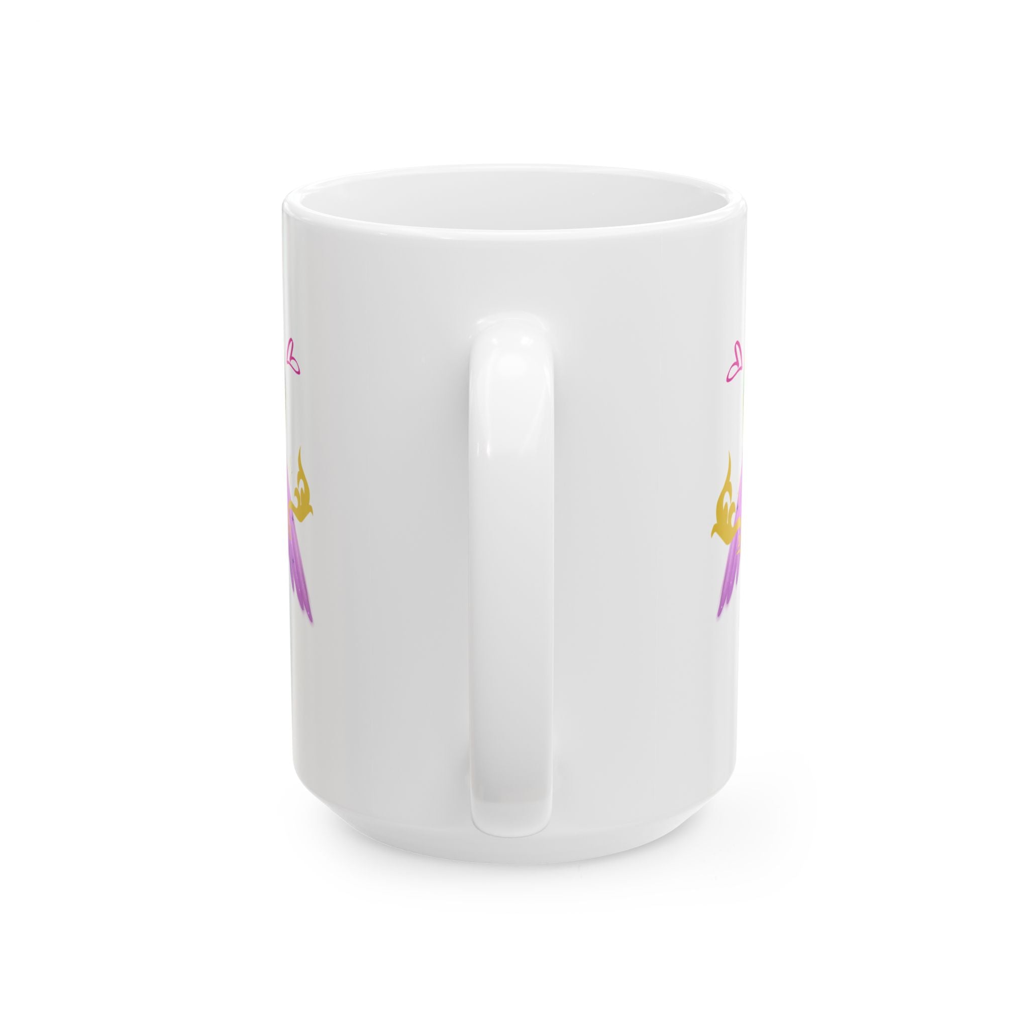 Crystal Blue Heart Alicorn Ceramic Mug — Cute Winged Heart Coffee Cup (11oz & 15oz)