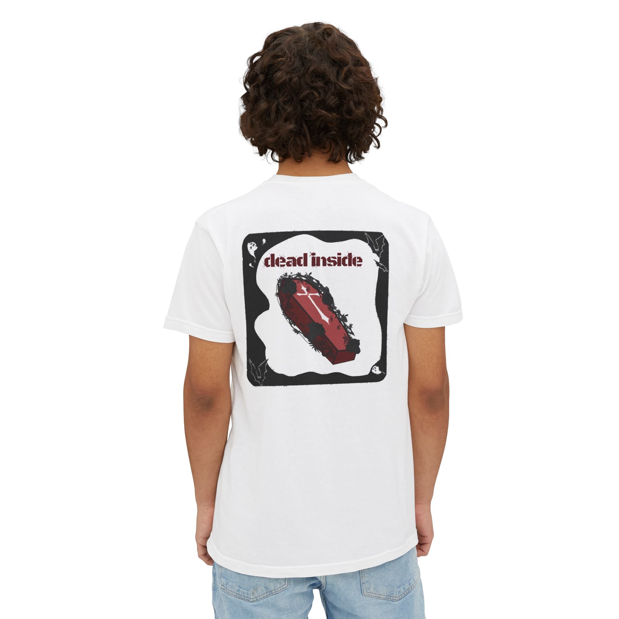 Dead Inside Coffin Pocket Tee | Gothic Emo Alt Graphic T-Shirt