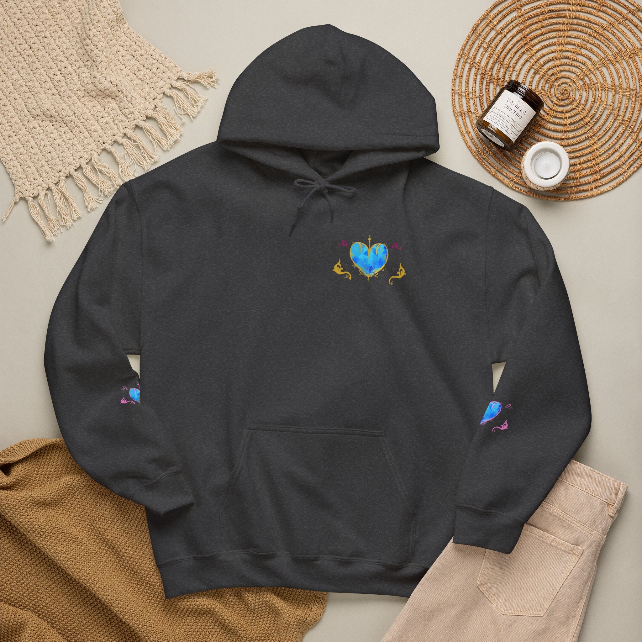 Crystal Heart Alicorn Hoodie | Alt Mythical Creature Graphic Sweatshirt Love