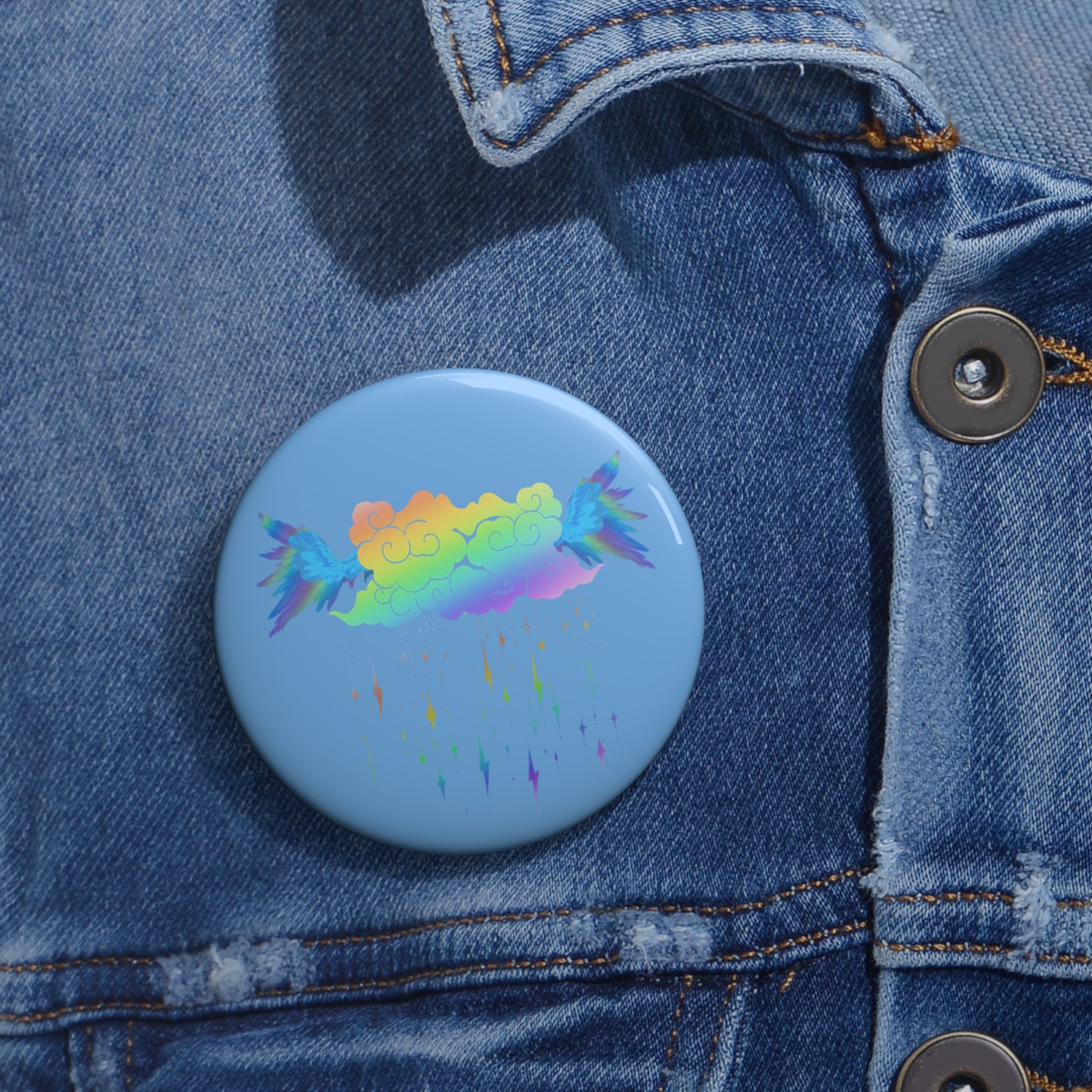 Rainboom Storm Cloud Button Pin | Fanart Accessory
