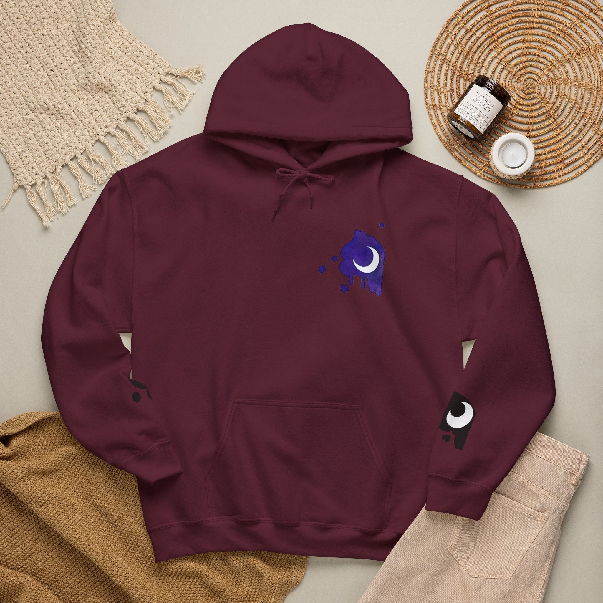 Lunar Alicorn Hoodie | Moody Moon Wings Alt Aesthetic Graphic Sweatshirt