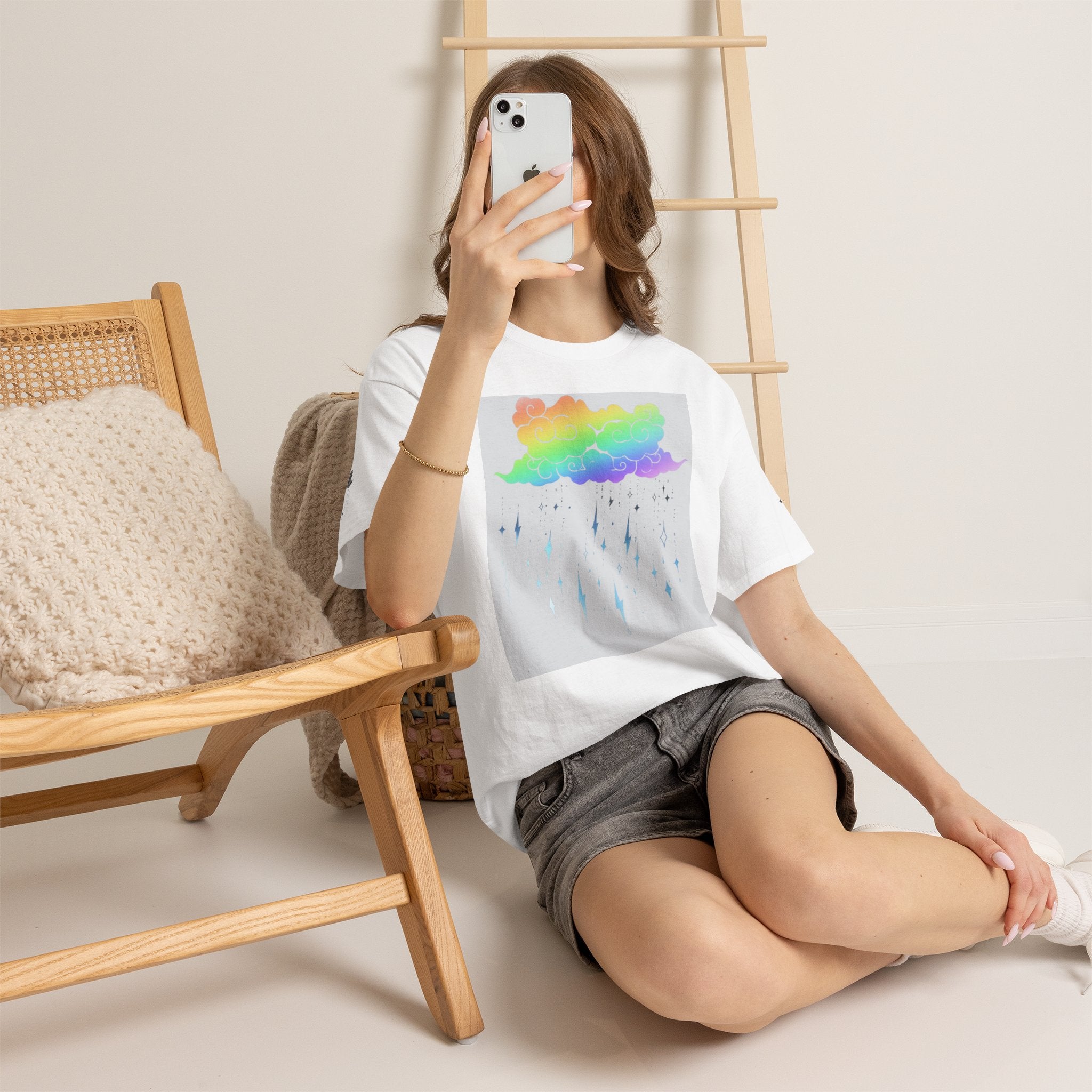 Rainbow Storm Unisex Tee | Alt Emo Colorful Graphic Tee