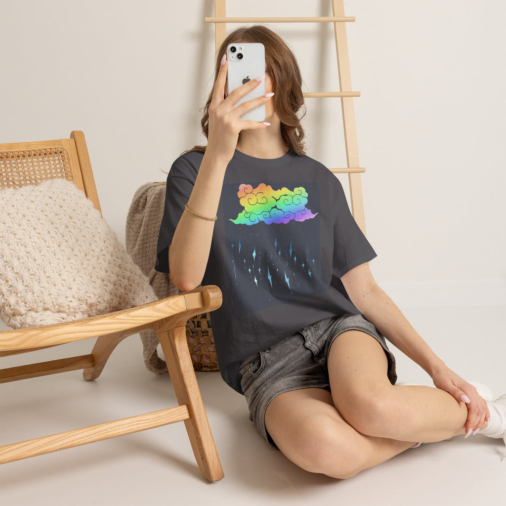 Rainbow Storm Unisex Tee | Alt Emo Colorful Graphic Tee